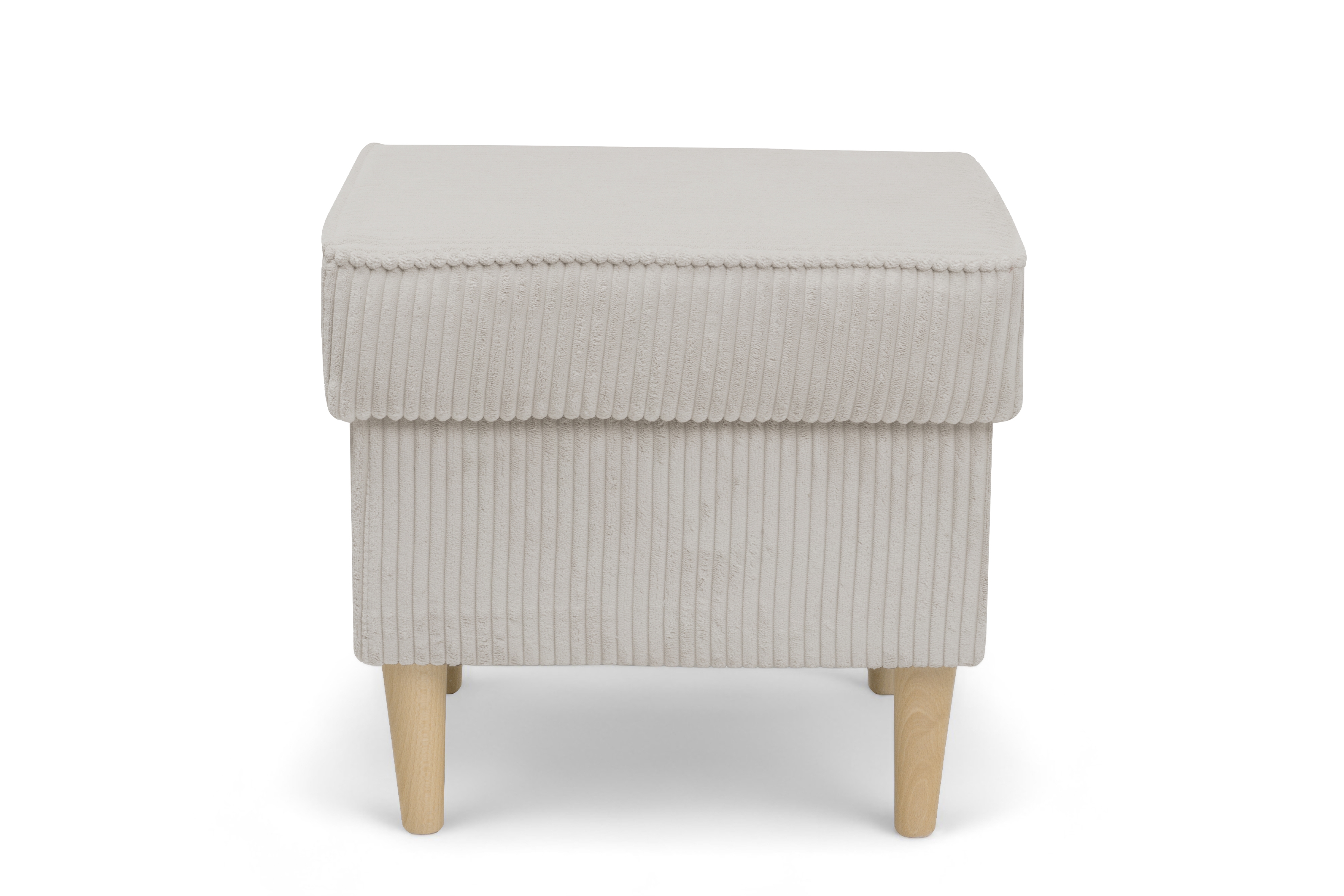 Podnožka křesla ušák Vilano - krémový manšestr Poso 100 / nohy buk Podnožka do fotela Ušák Vilano - jasný béžový manšestr Poso 100 / Nohy buk