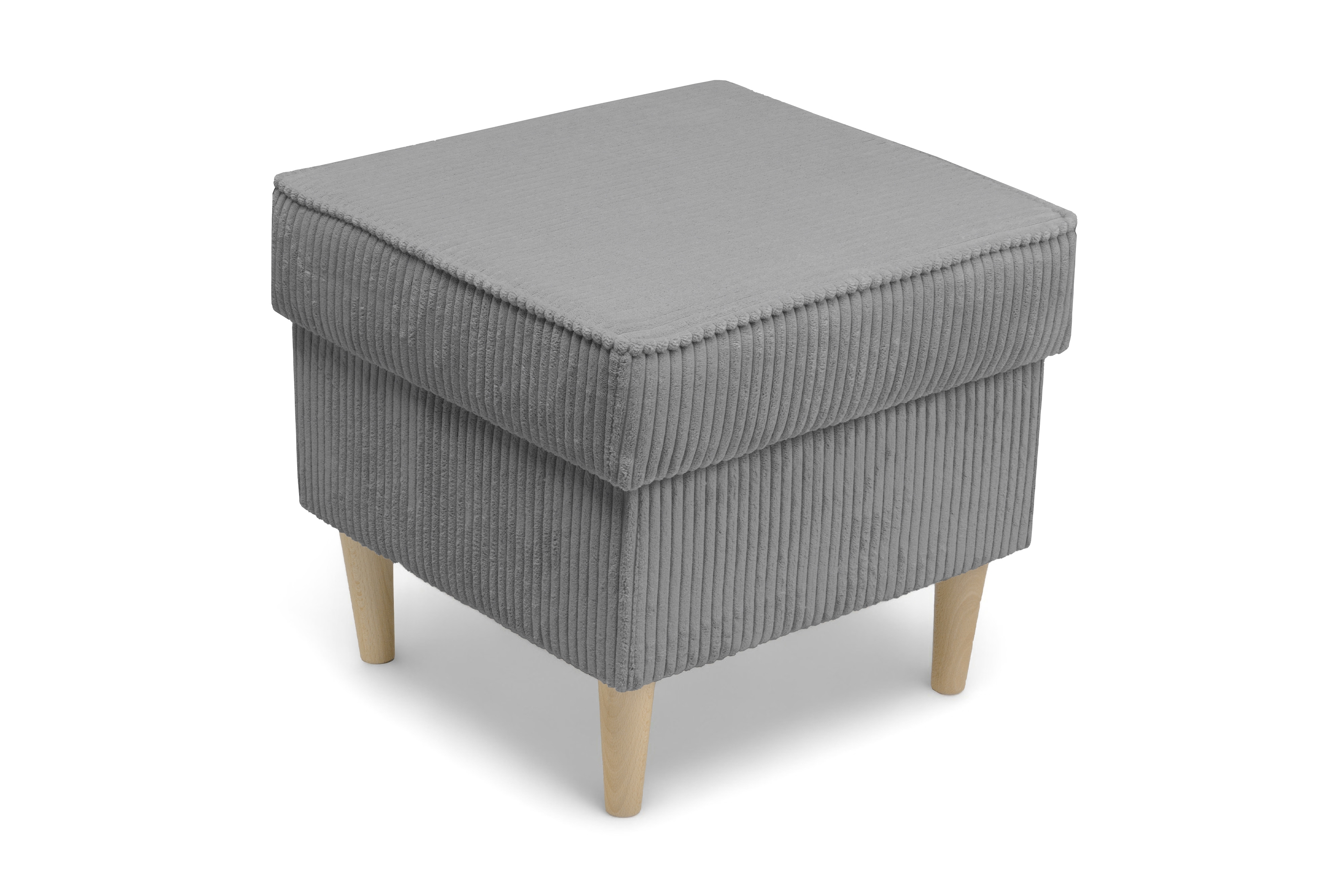 Podnožka křesla ušák Vilano - popelový manšestr Poso 55 / nohy buk Podnožka do fotela Ušák Vilano - Popelový manšestr Poso 55 / Nohy buk