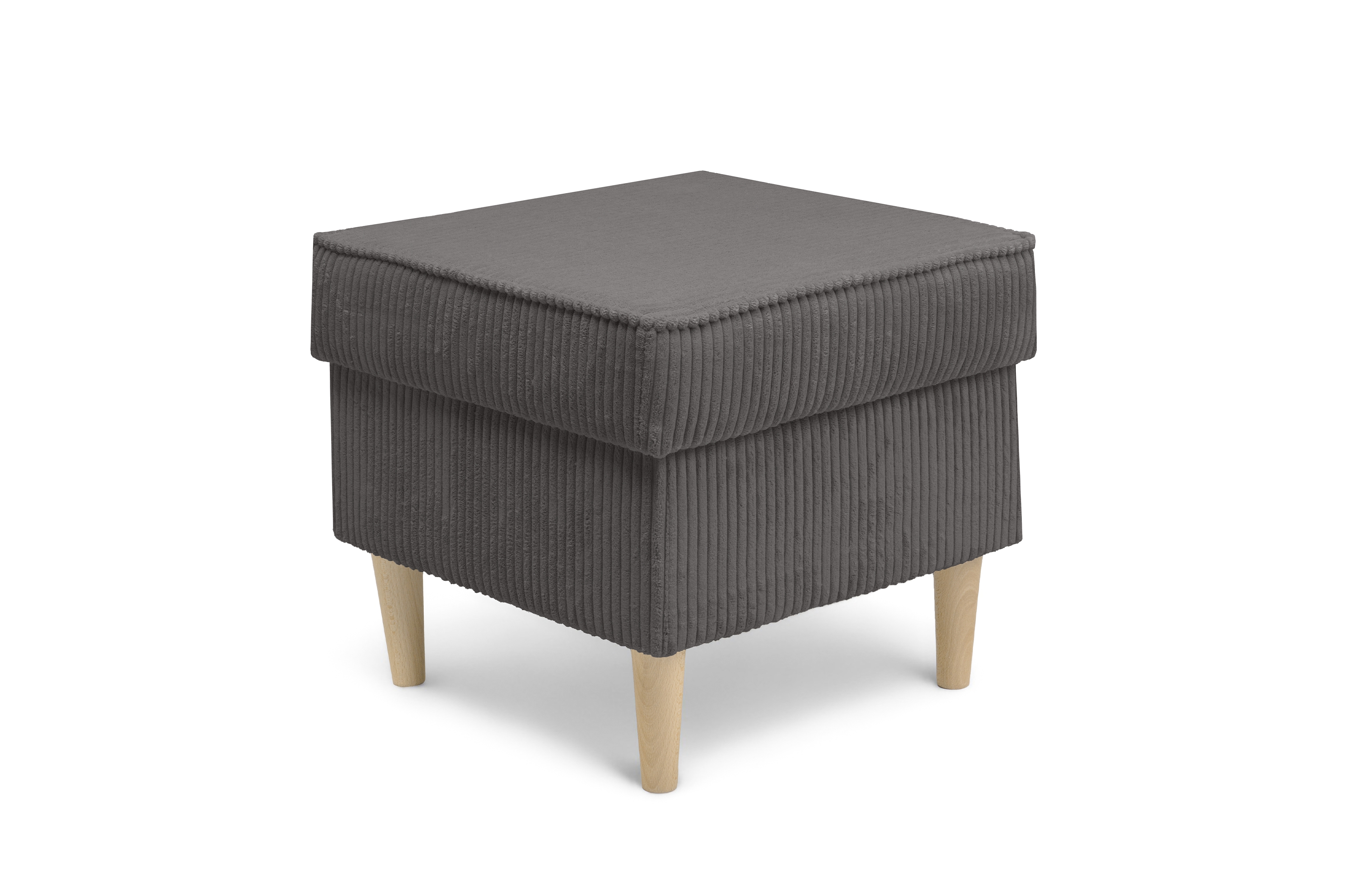 Podnožka křesla ušák Vilano - šedý manšestr Poso 22 / nohy buk Podnožka do fotela Ušák Vilano - šedý manšestr Poso 22 / Nohy buk