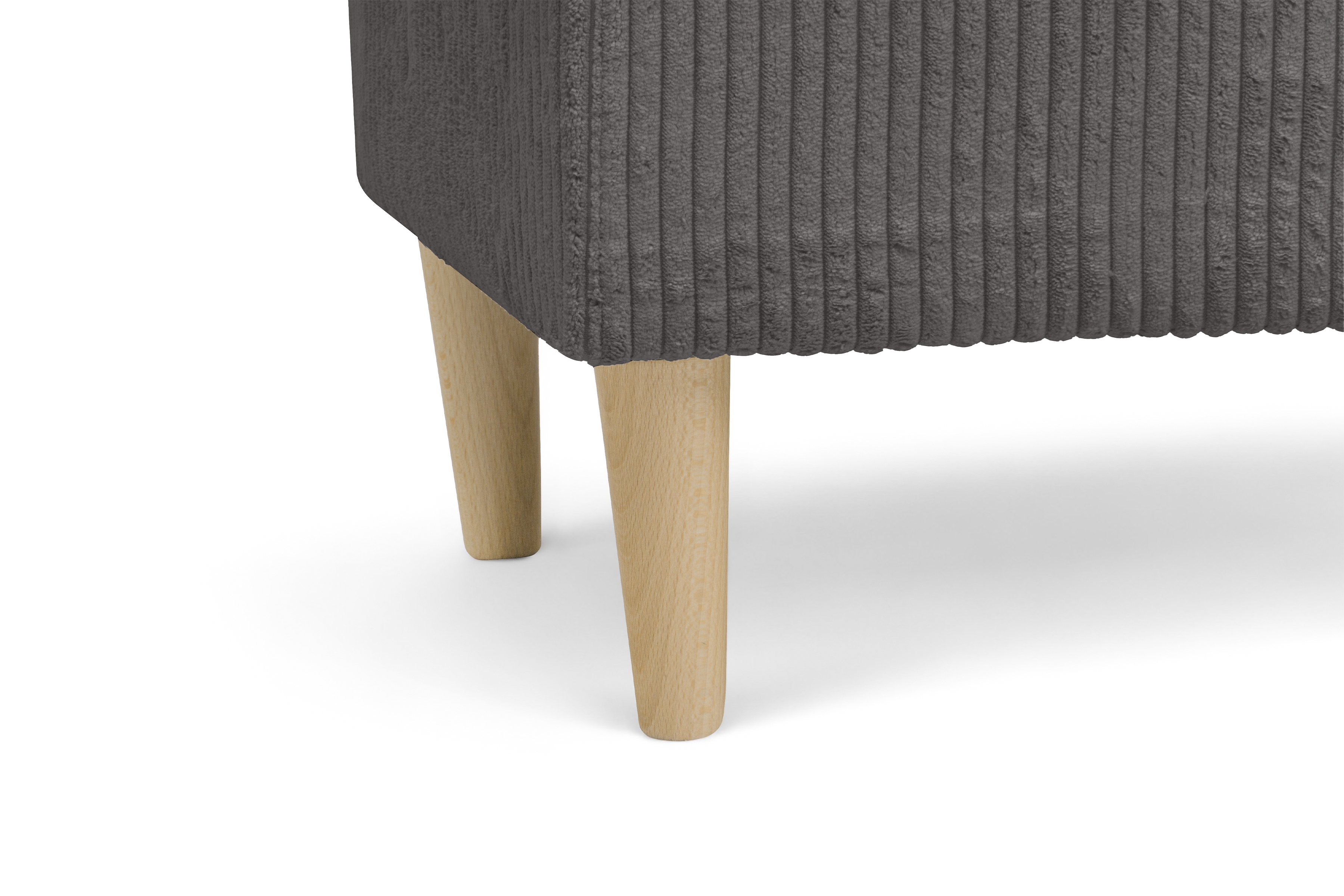 Podnožka křesla ušák Vilano - šedý manšestr Poso 22 / nohy buk Podnožka do fotela Ušák Vilano - šedý manšestr Poso 22 / Nohy buk