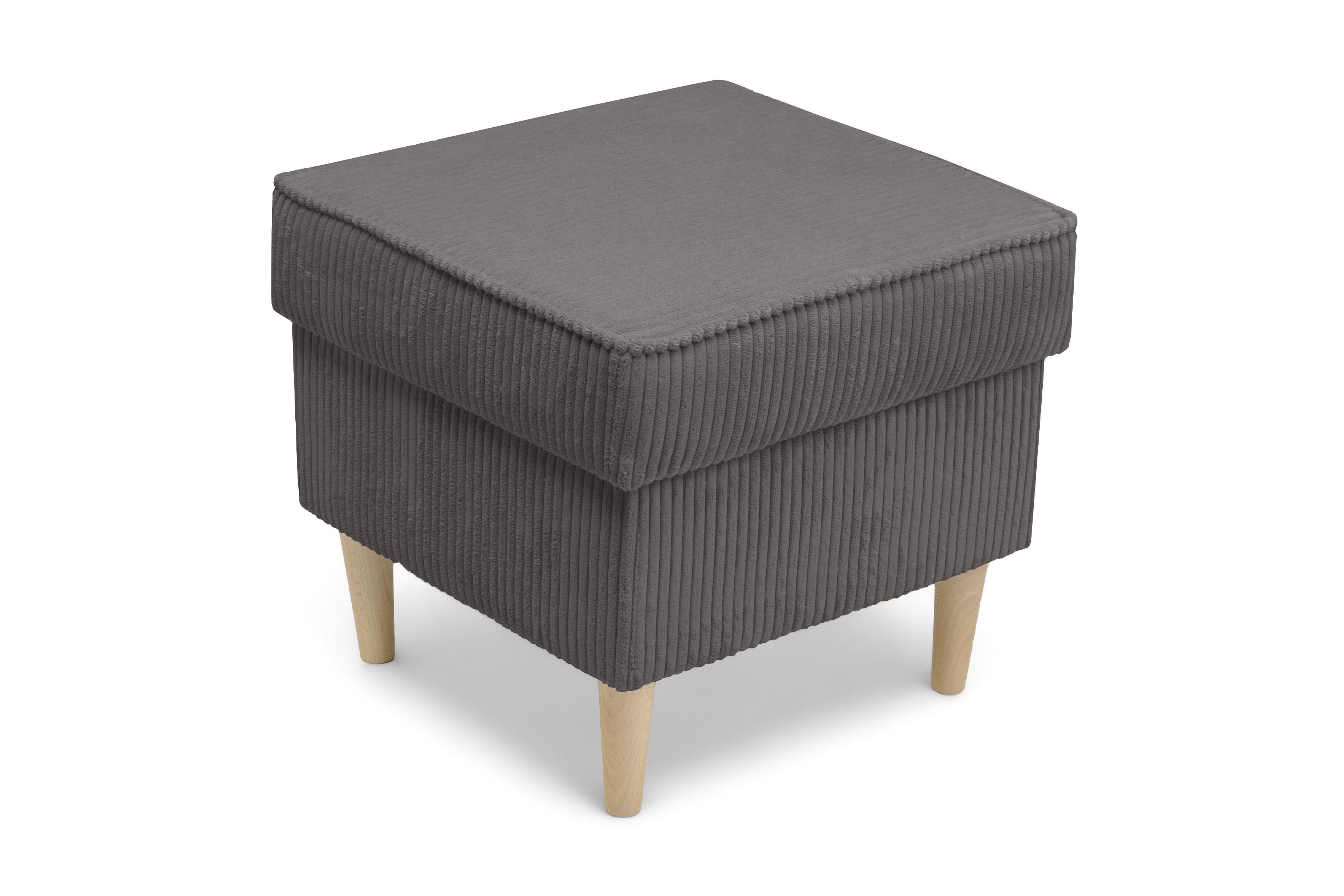 Podnožka křesla ušák Vilano - šedý manšestr Poso 22 / nohy buk Podnožka do fotela Ušák Vilano - šedý manšestr Poso 22 / Nohy buk