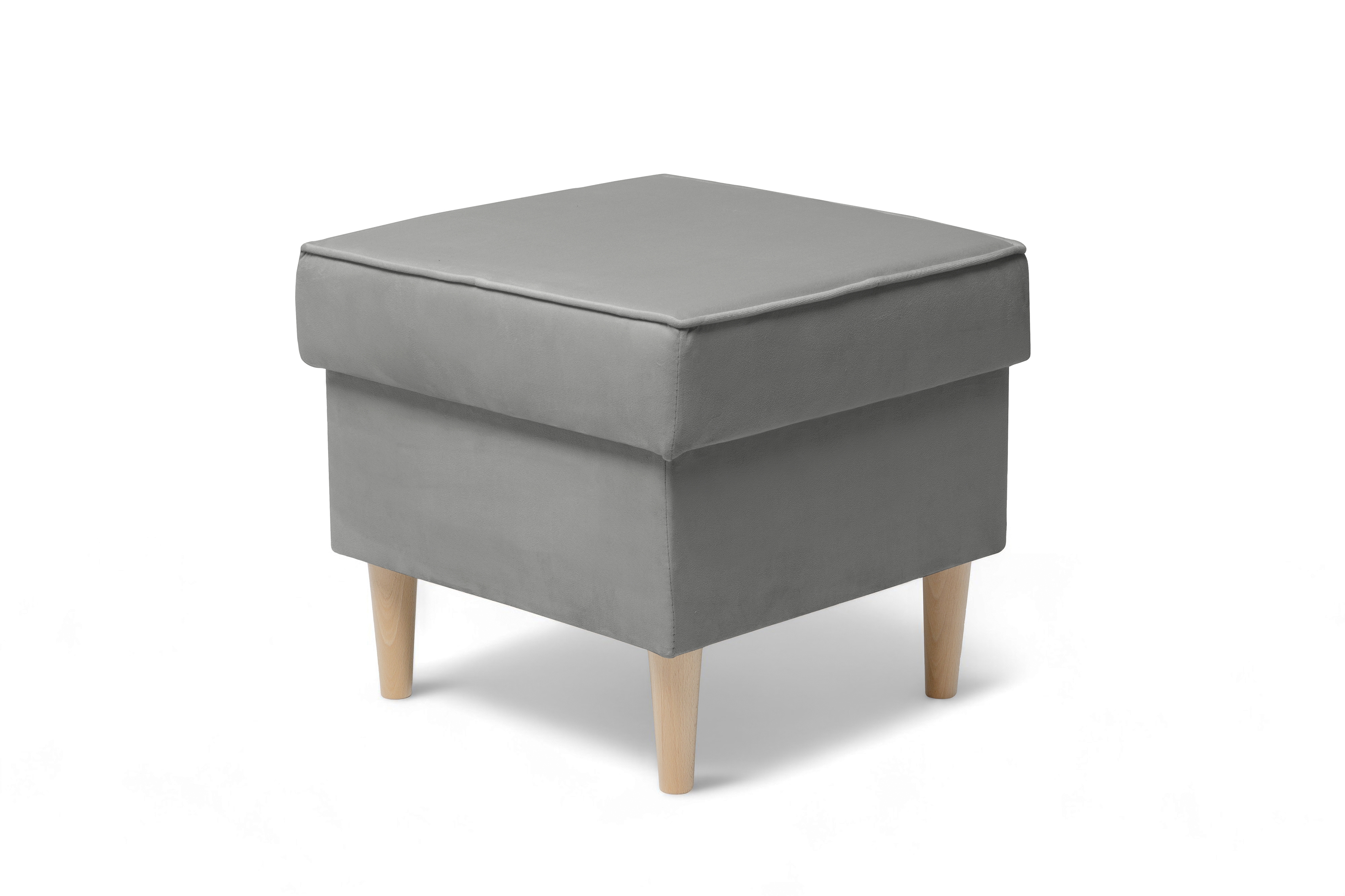 Podnožka křesla ušák Vilano - šedý samet Velluto 16 / nohy buk Podnožka do fotela Ušák Vilano - šedý samet Velluto 16 / Nohy buk