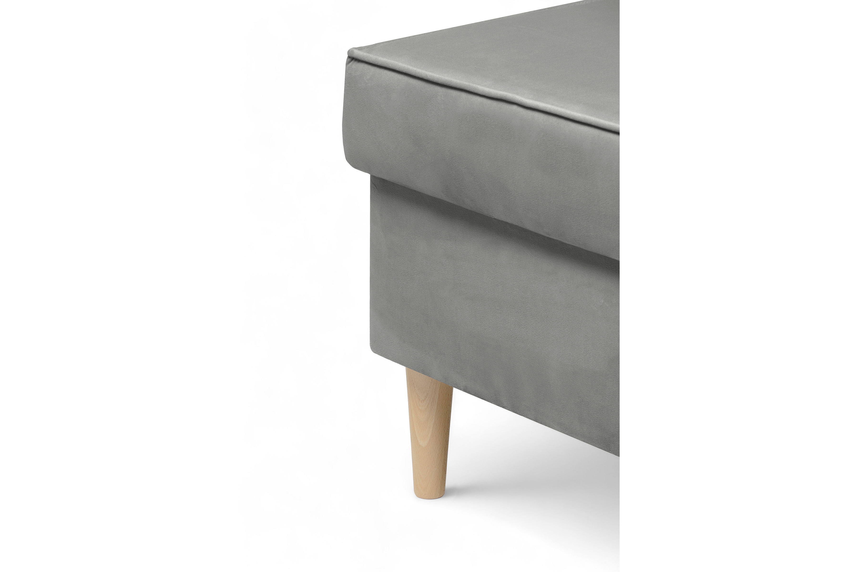 Podnožka křesla ušák Vilano - šedý samet Velluto 16 / nohy buk Podnožka do fotela Ušák Vilano - šedý samet Velluto 16 / Nohy buk