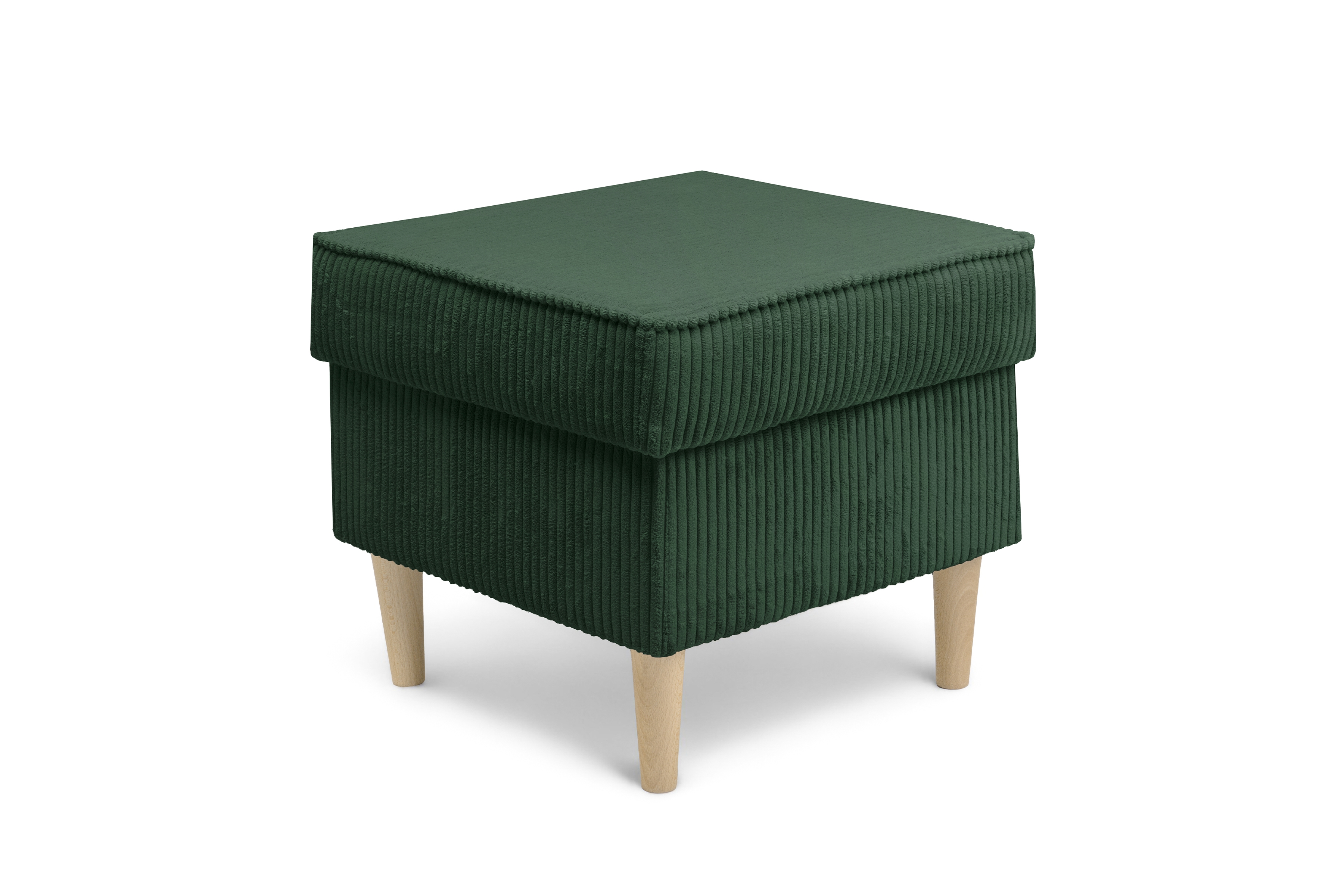 Podnožka křesla ušák Vilano - zelený manšestr Poso 14 / nohy buk Podnožka do fotela Ušák Vilano - Zelený manšestr Poso 14 / Nohy buk