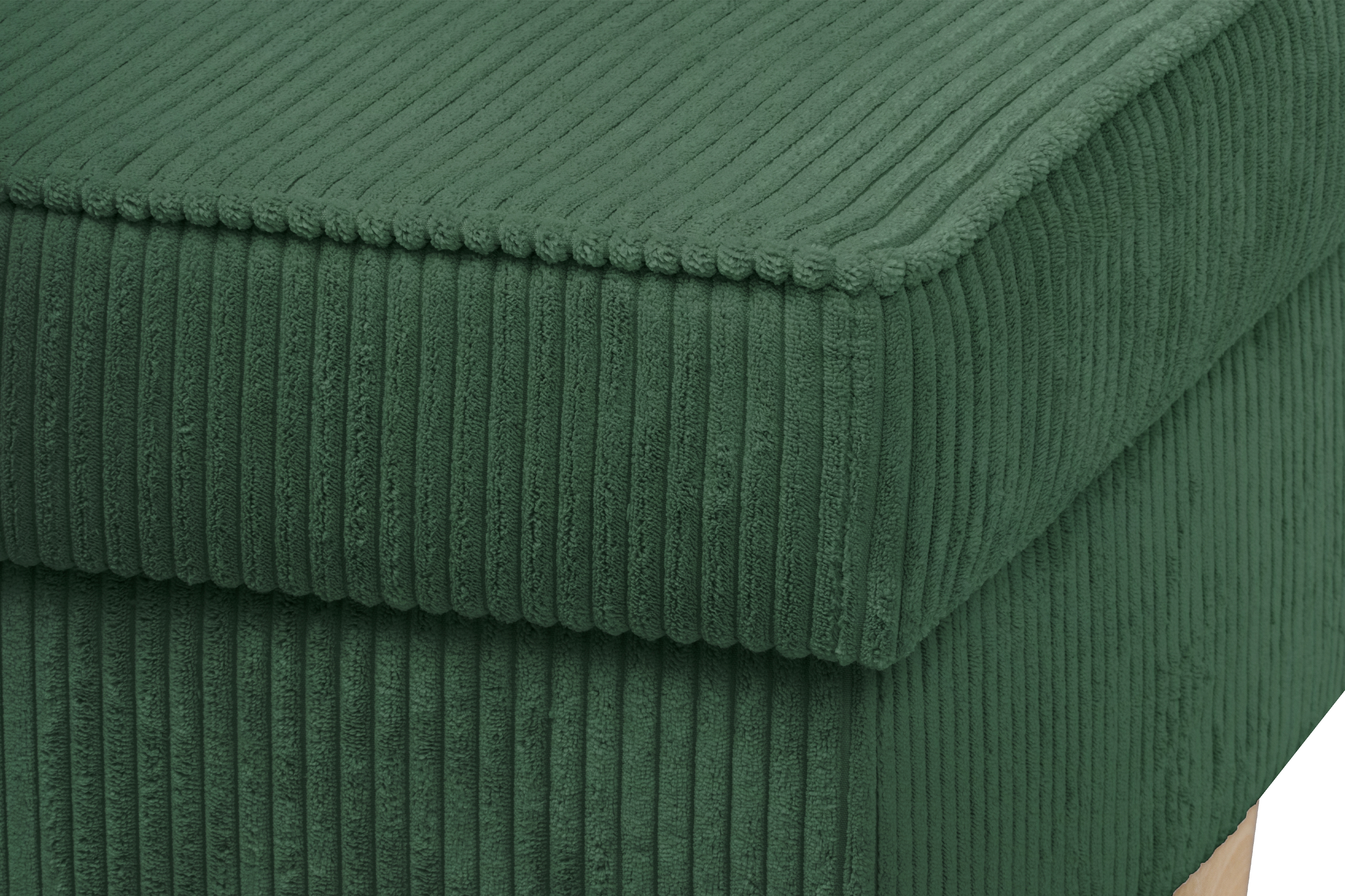 Podnožka křesla ušák Vilano - zelený manšestr Poso 14 / nohy buk Podnožka do fotela Ušák Vilano - Zelený manšestr Poso 14 / Nohy buk