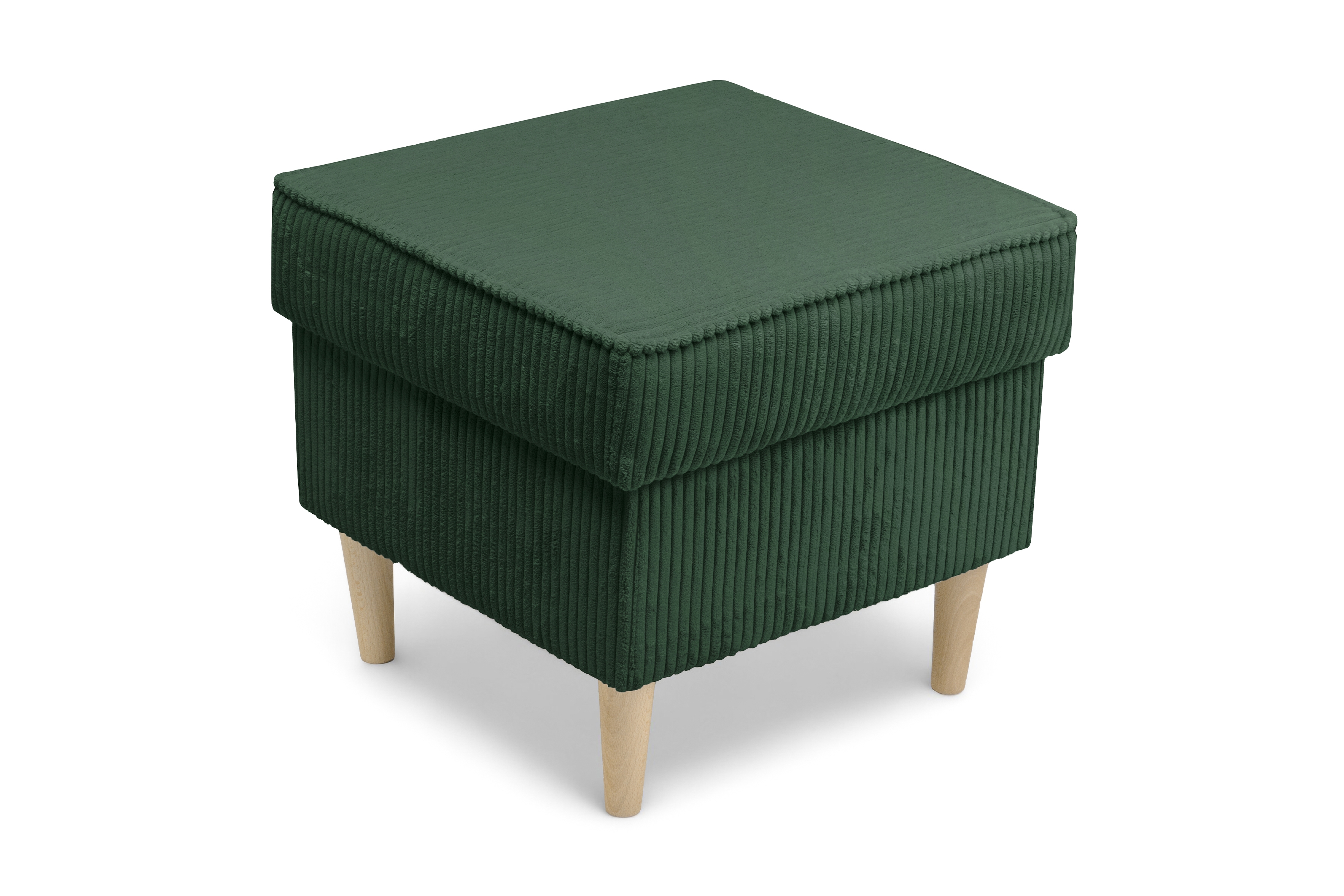 Podnožka křesla ušák Vilano - zelený manšestr Poso 14 / nohy buk Podnožka do fotela Ušák Vilano - Zelený manšestr Poso 14 / Nohy buk