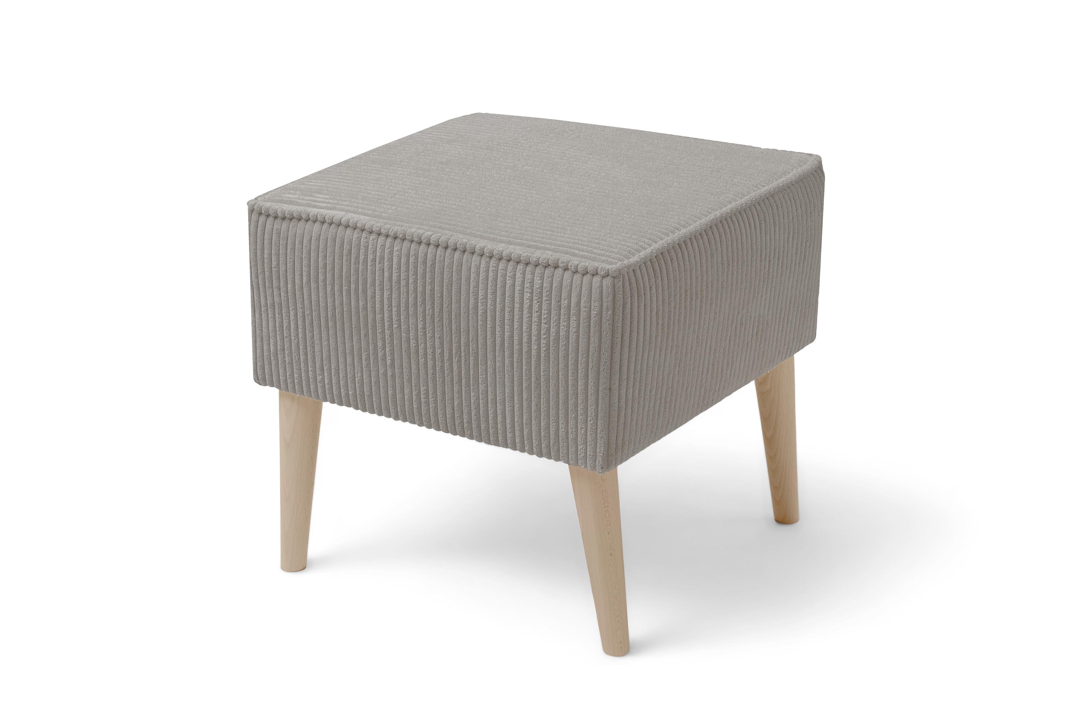 Podnožka čalouněná Dylian - béžový manšestr Poso 02 / nohy buk Podnožka čalouněná Dylian - béžový manšestr Poso 02 / Nohy buk