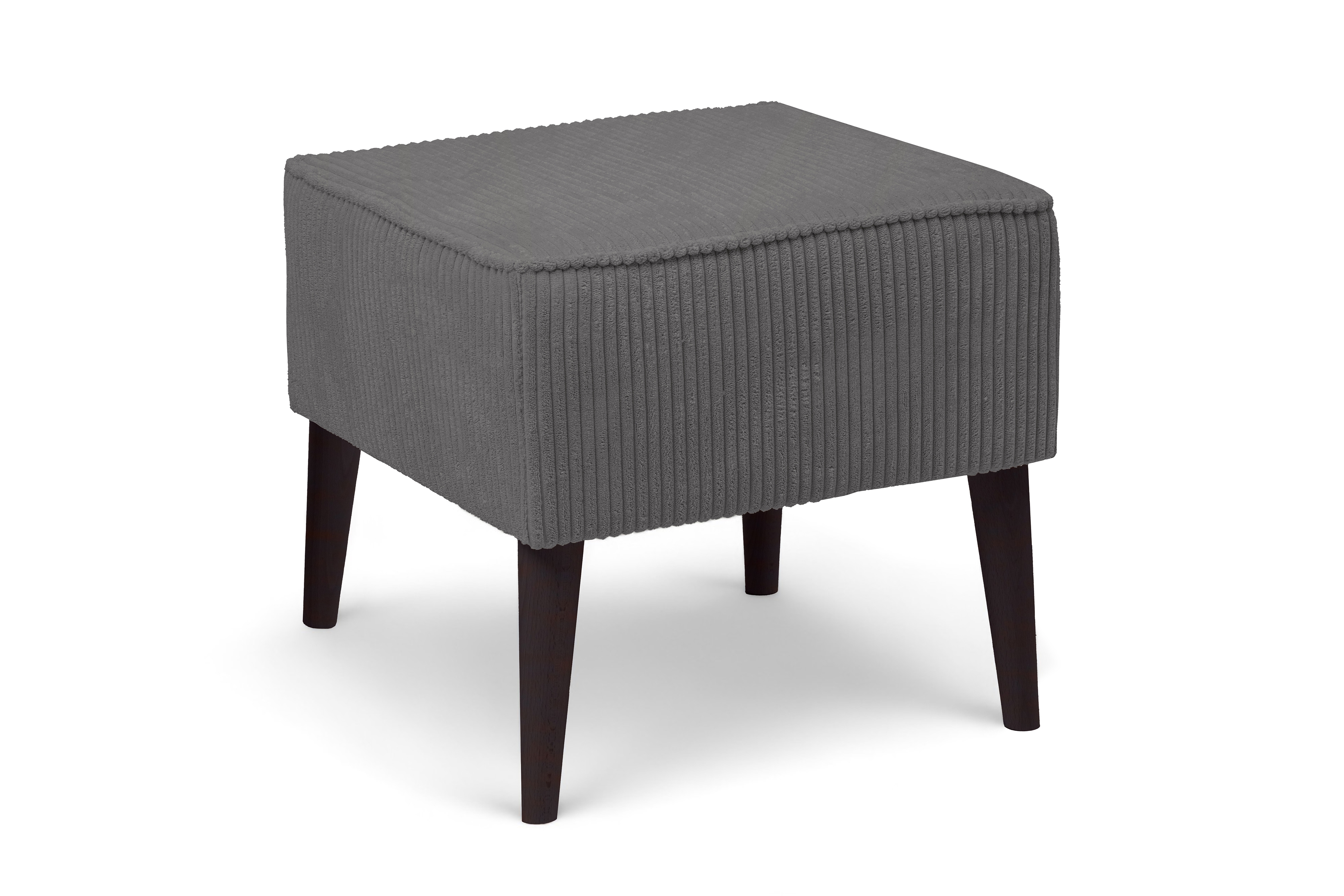 Podnožka čalouněná Dylian - šedý manšestr Poso 22 / nohy venge Podnožka čalouněná Dylian - šedý manšestr Poso 22 / Nohy Venge