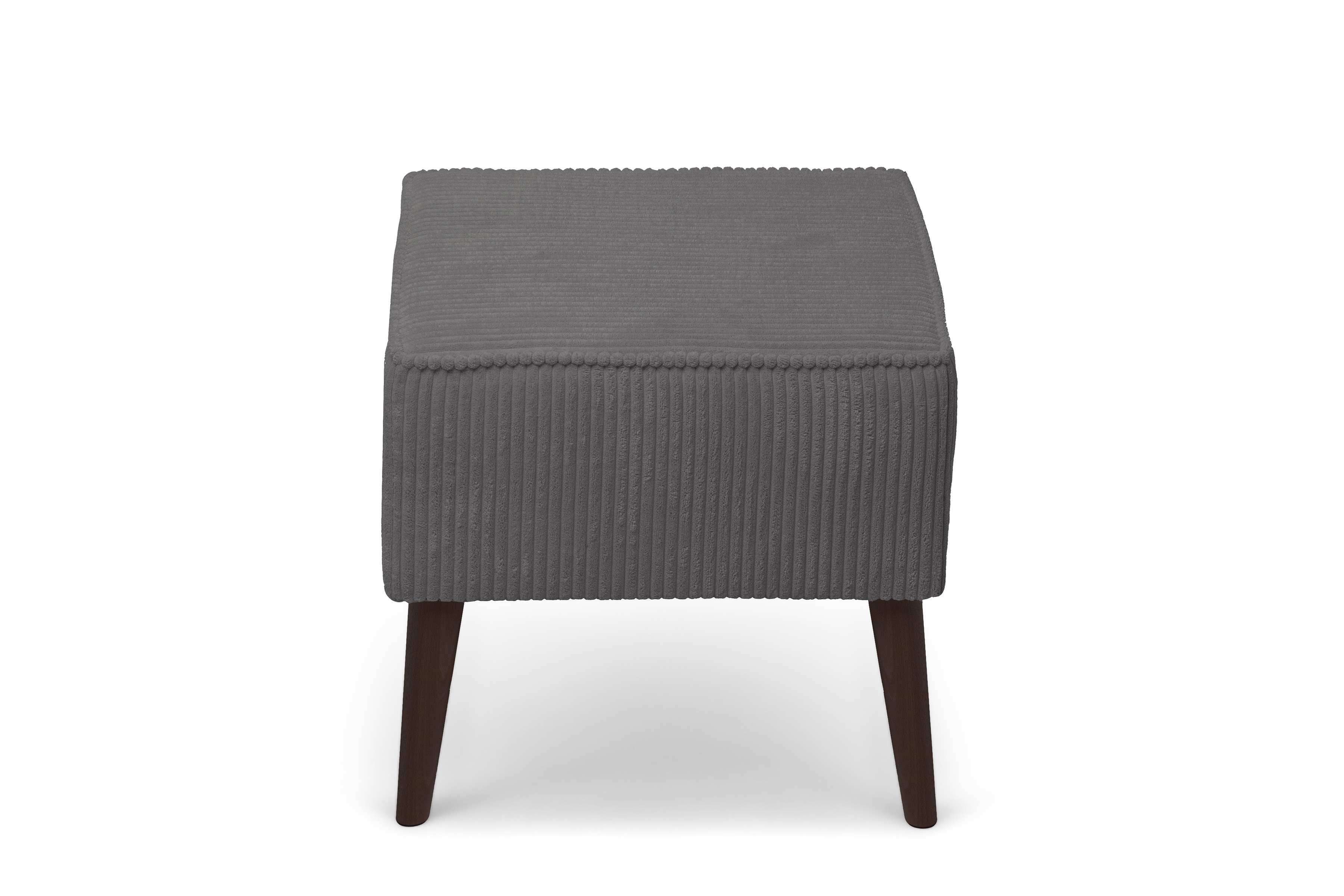 Podnožka čalouněná Dylian - šedý manšestr Poso 22 / nohy venge Podnožka čalouněná Dylian - šedý manšestr Poso 22 / Nohy Venge