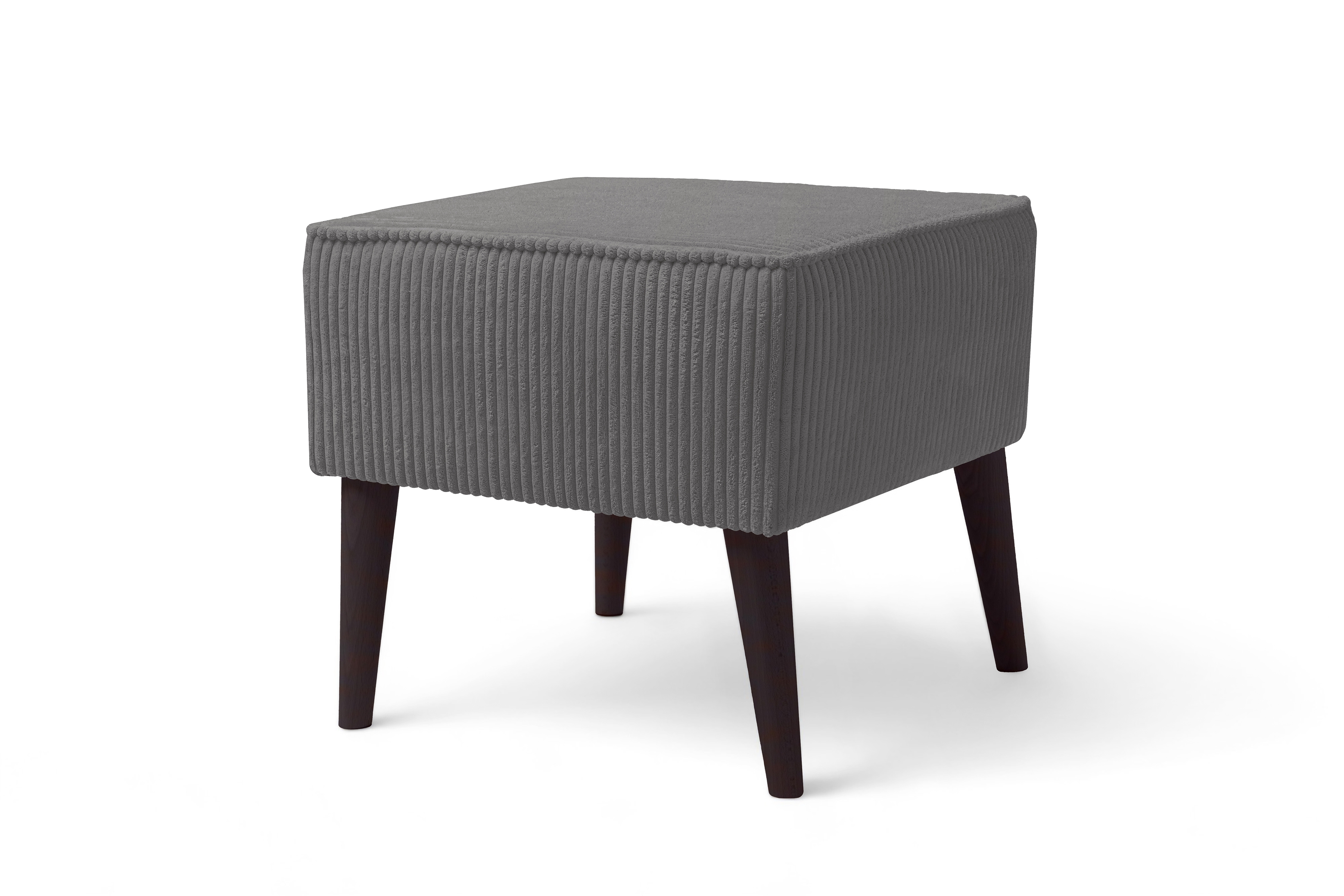 Podnožka čalouněná Dylian - šedý manšestr Poso 22 / nohy venge Podnožka čalouněná Dylian - šedý manšestr Poso 22 / Nohy Venge