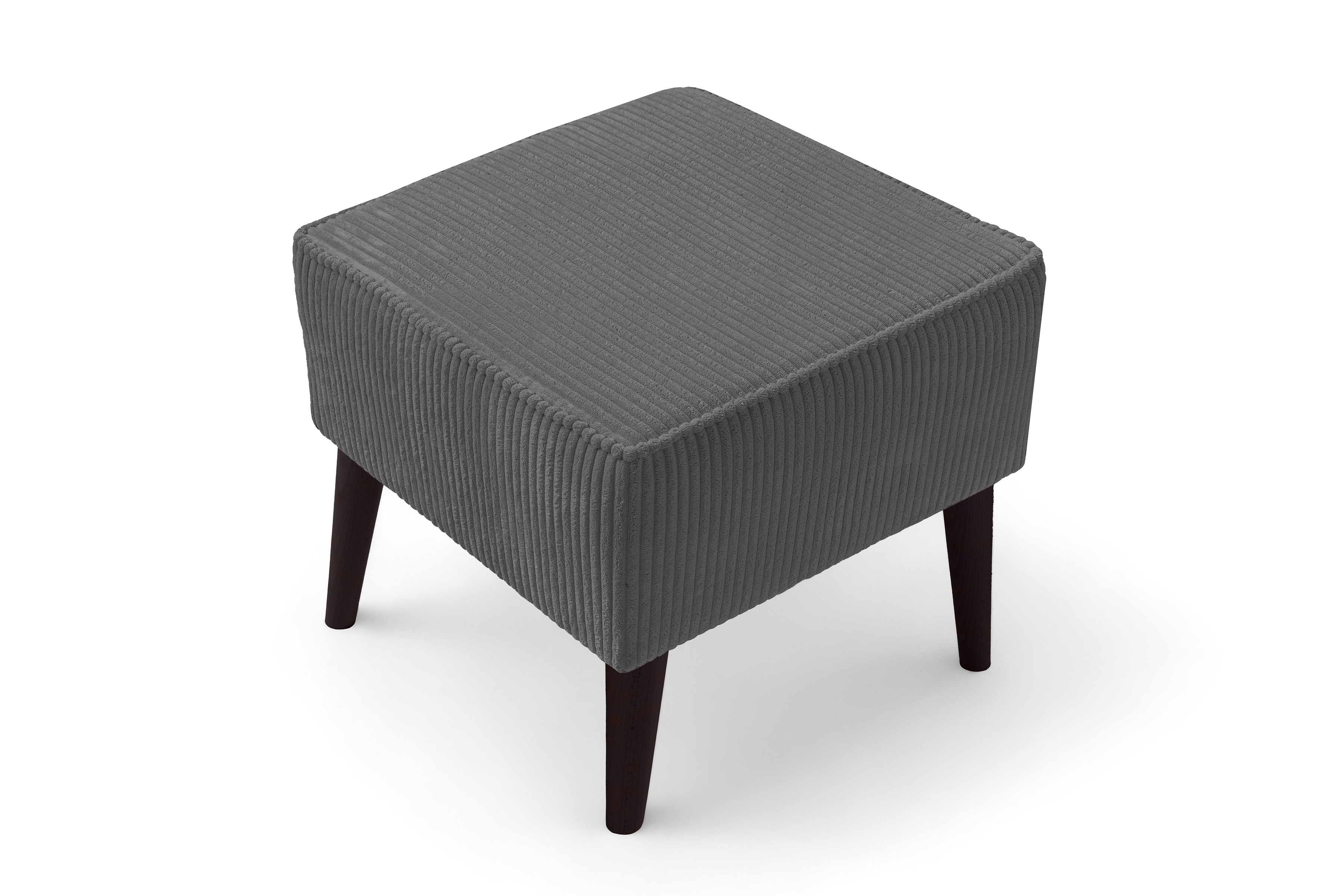 Podnožka čalouněná Dylian - šedý manšestr Poso 22 / nohy venge Podnožka čalouněná Dylian - šedý manšestr Poso 22 / Nohy Venge