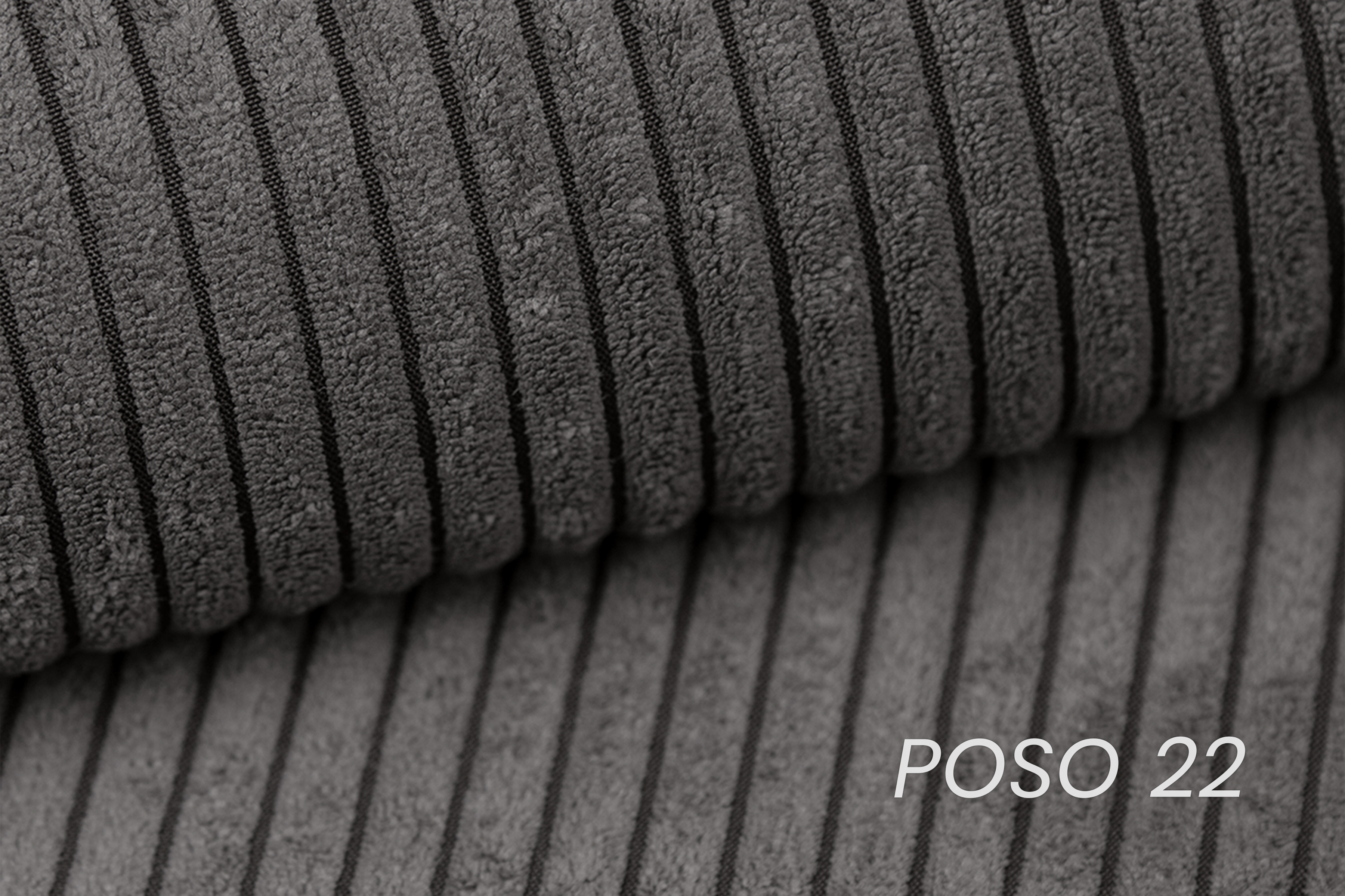 Podnožka čalouněná Dylian - šedý manšestr Poso 22 / nohy venge Podnožka čalouněná Dylian - šedá manšestr Poso 22 / Nohy wenge