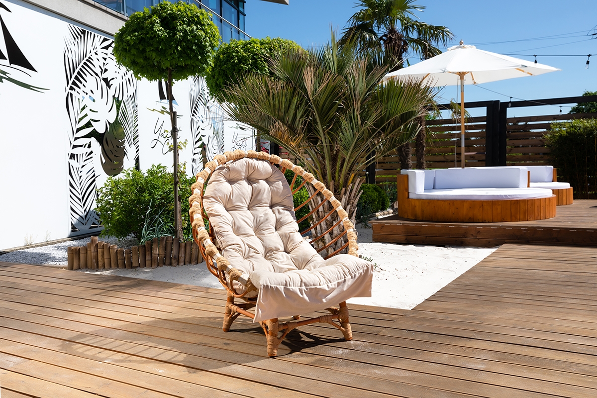 Vankúš do kresla Gardins III - béžová Prútené kreslo s vankúšom