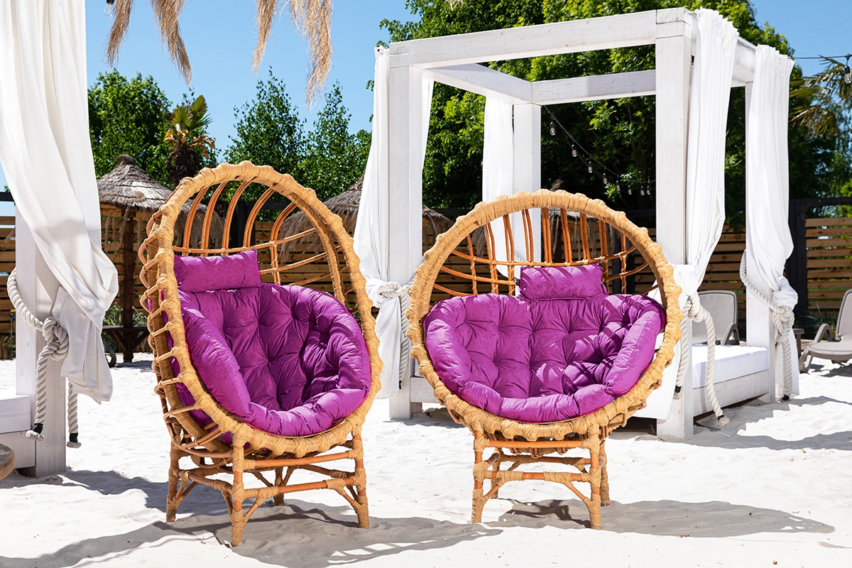 Vankúš z zaglowkiem do fotela wiszacego kokon - Ružová - Koncovka Série Vankúš z zaglowkiem do fotela wiszacego kokon - Ružová 