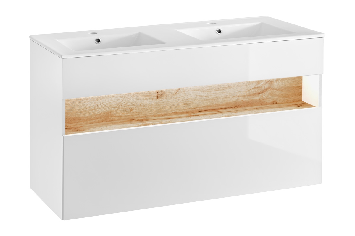 Dvojité keramické umyvadlo CFP-120D Skříňka s ledkem pod umyvadlo