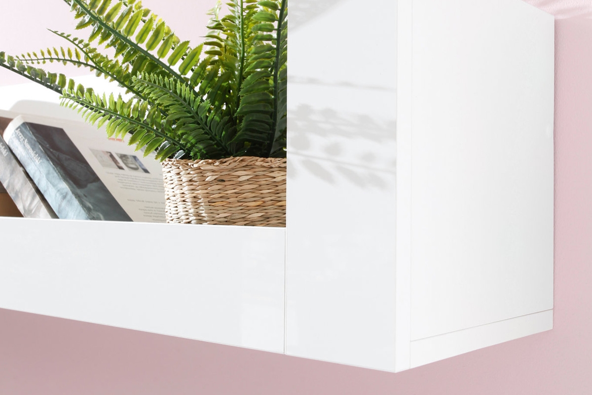 Závěsná police Bergen 120 cm - bílá elegantní a praktický nábytek Bergen