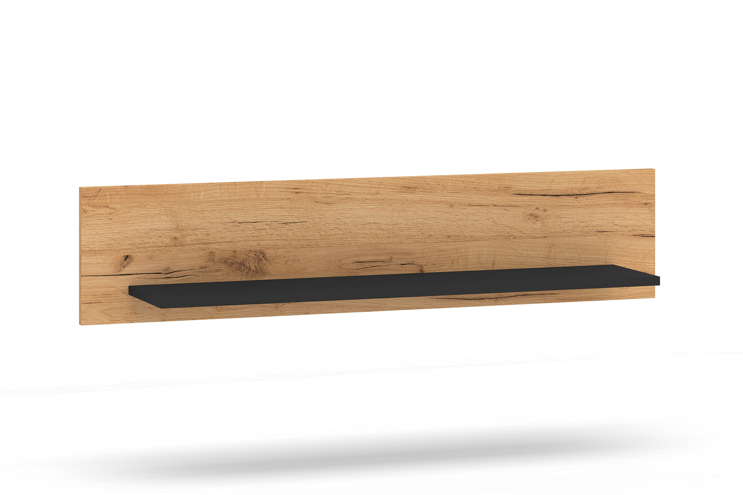 Nástěnná police Clawi 110 cm - dub craft zlatý / černá police Clawi 12 - 110 cm - dub craft zlatá / černá