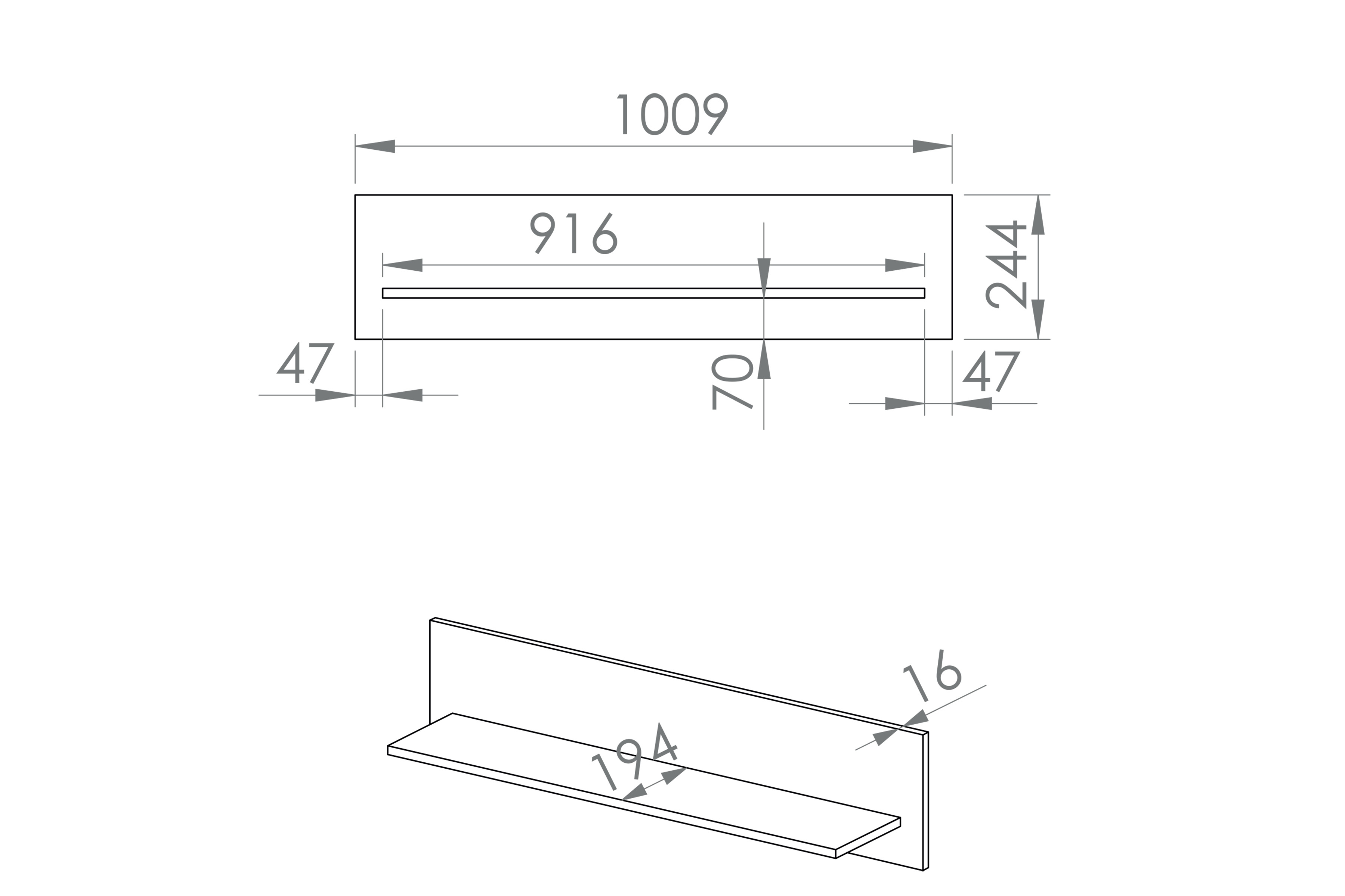 Police Gaoli 101 cm - bílá / dub castello police Gaoli 10 - 101 cm - Bílý / Dub castello