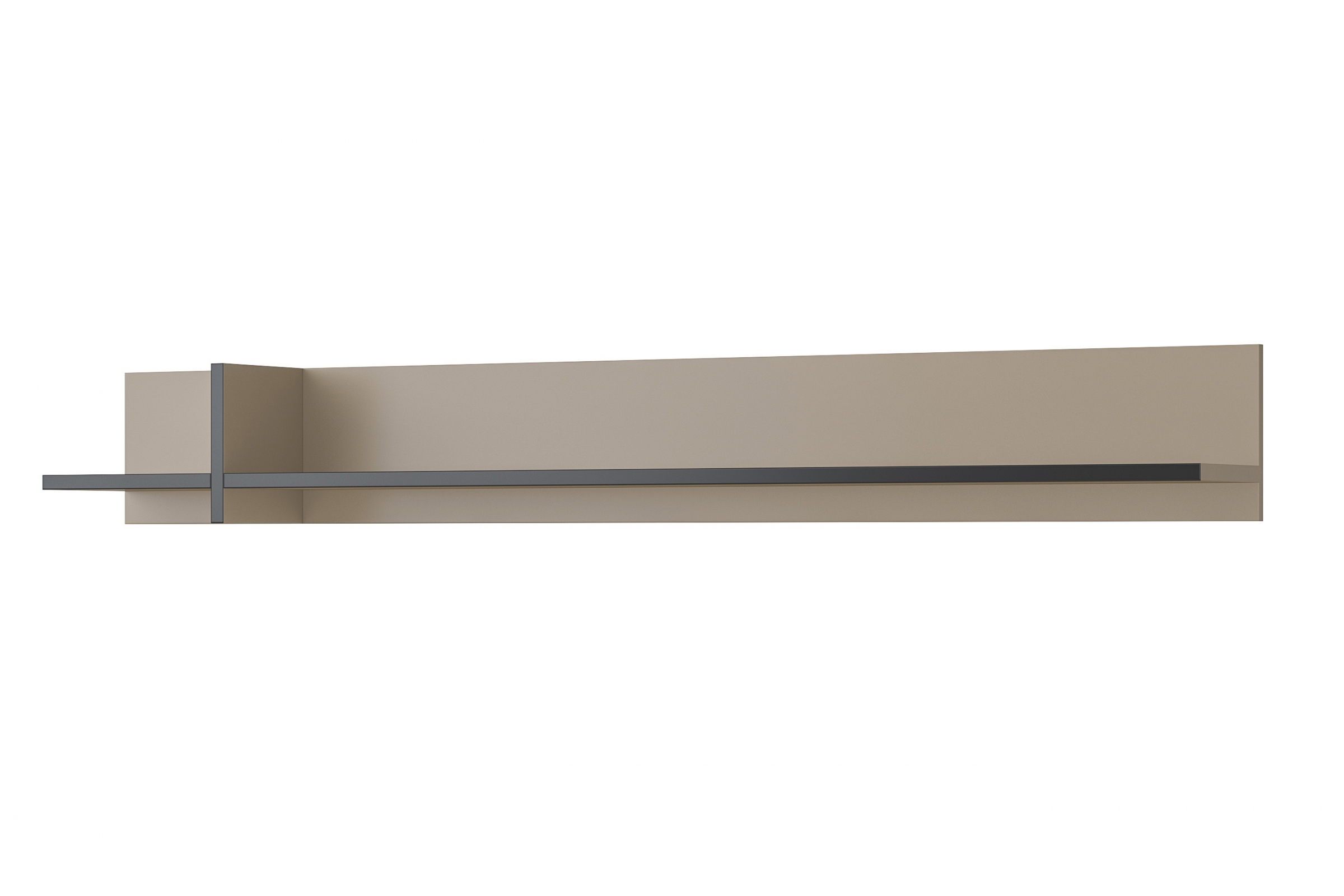 Polica na stenu Cross 180 cm – kašmírová / čierna Polica Gramon 180 - kašmír / Čierny