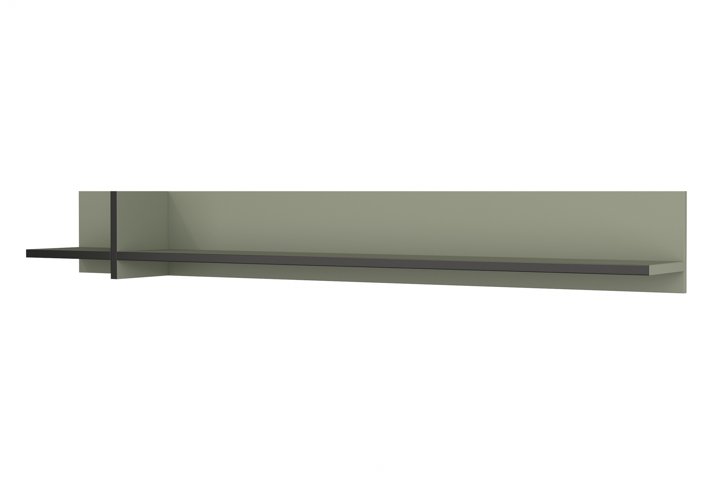 Závěsná police Gramon 180 cm - zelená / černá police Gramon 180 - zelená / černá