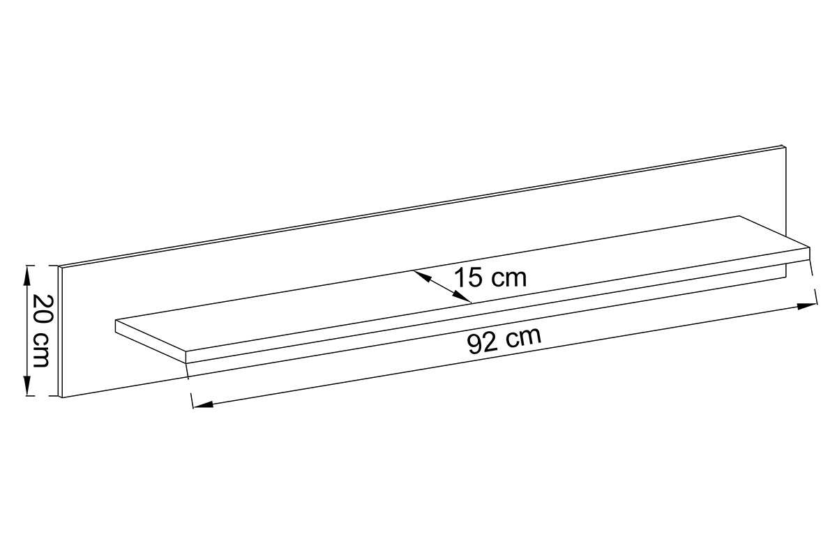 Závěsná police Dorin 107 - dub artisan Police do obývacího pokoje