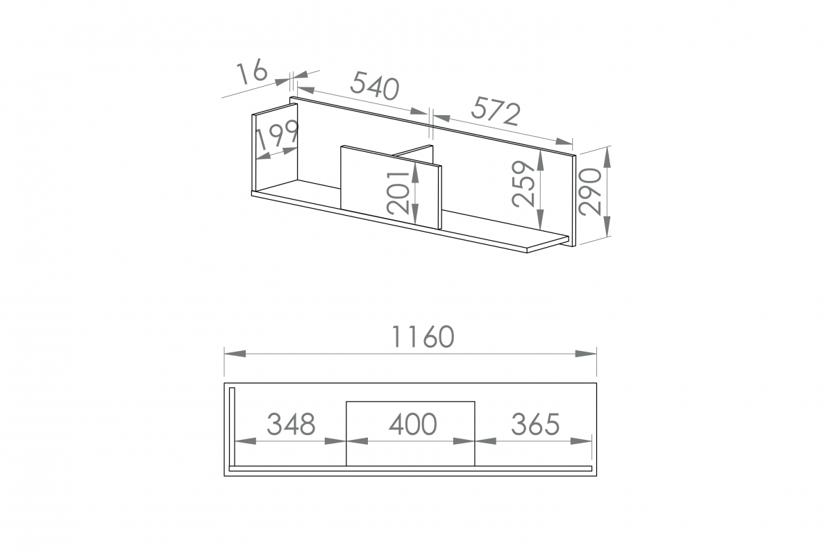Závěsná police Makat 10 Police nastolatka