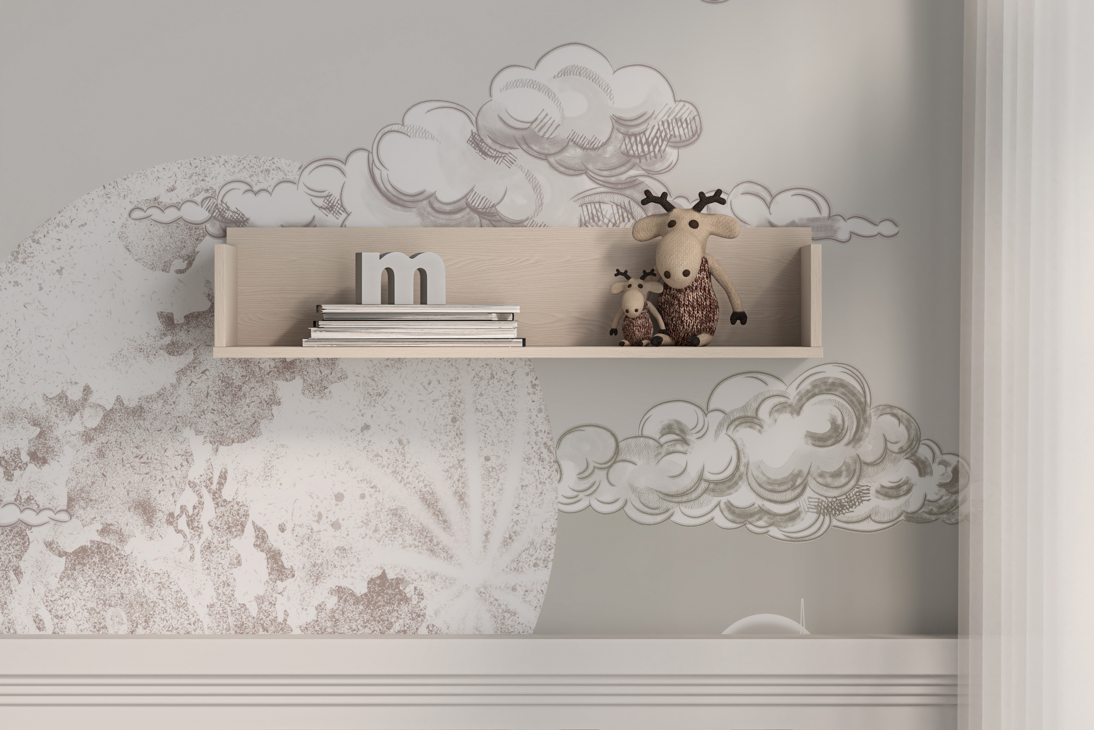 Závěsná police Marla 90 cm - pouštní písek police závěsná Marla 90 cm - piasek pustyni