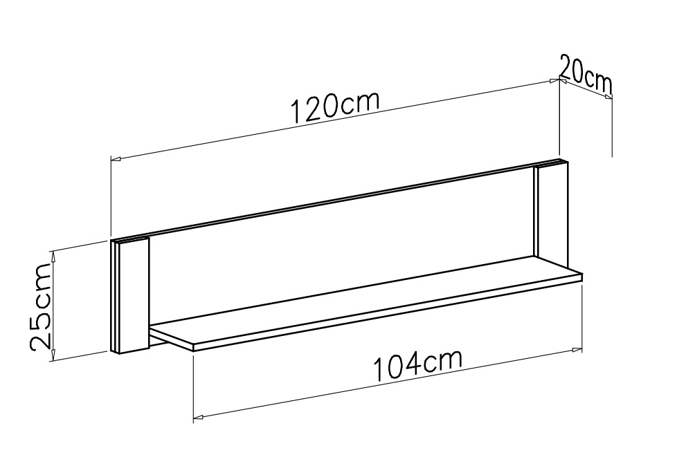 Závěsná police Bergen 120 cm - bílá police závěsná Ozoli 120 cm - bílá