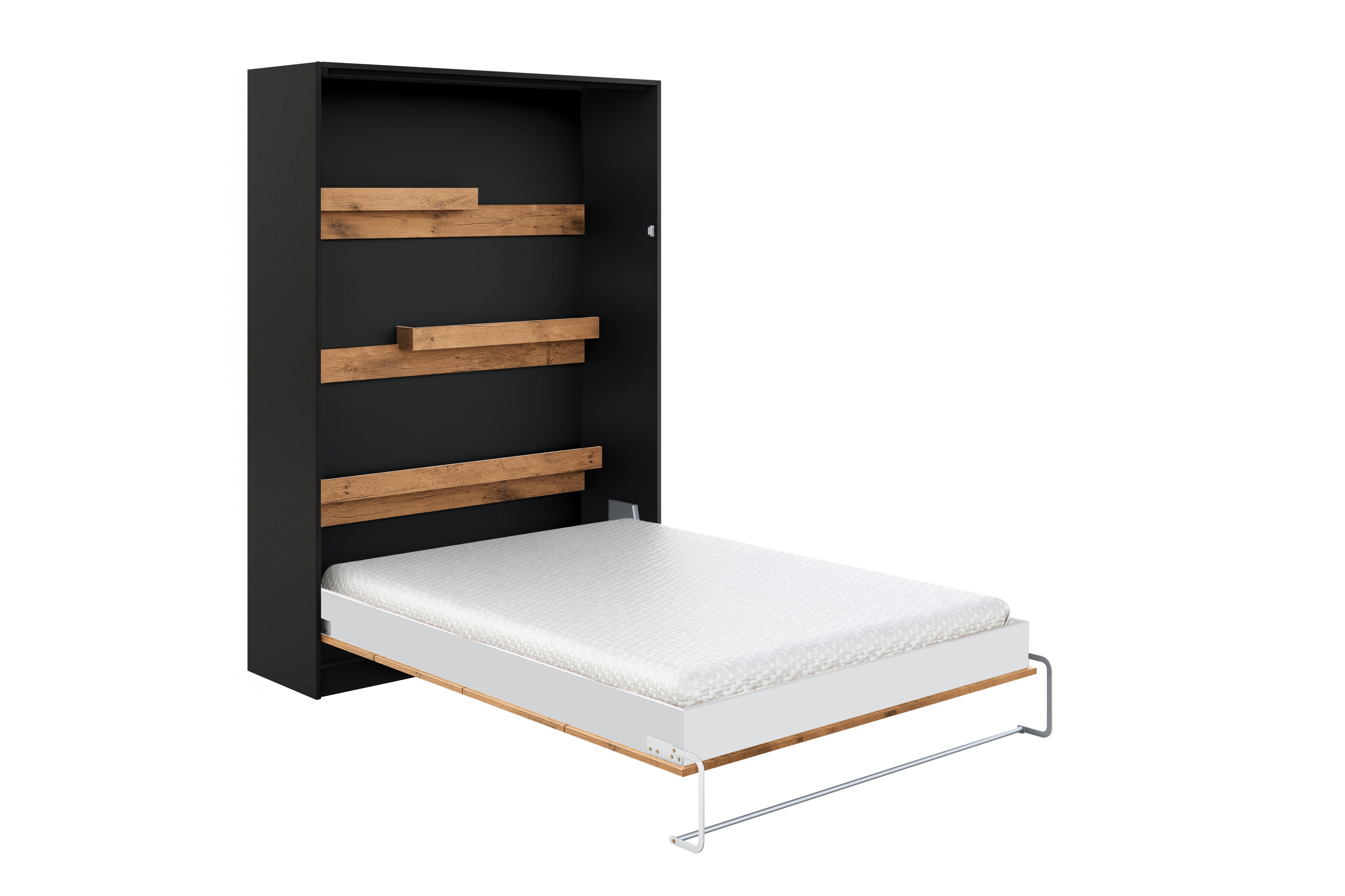 Vertikální sklápěcí postel Modern 160x200 cm - černá / dub lancelot Polkotapczan Modern 160x200 vertikální - loft černá / dub lancelot