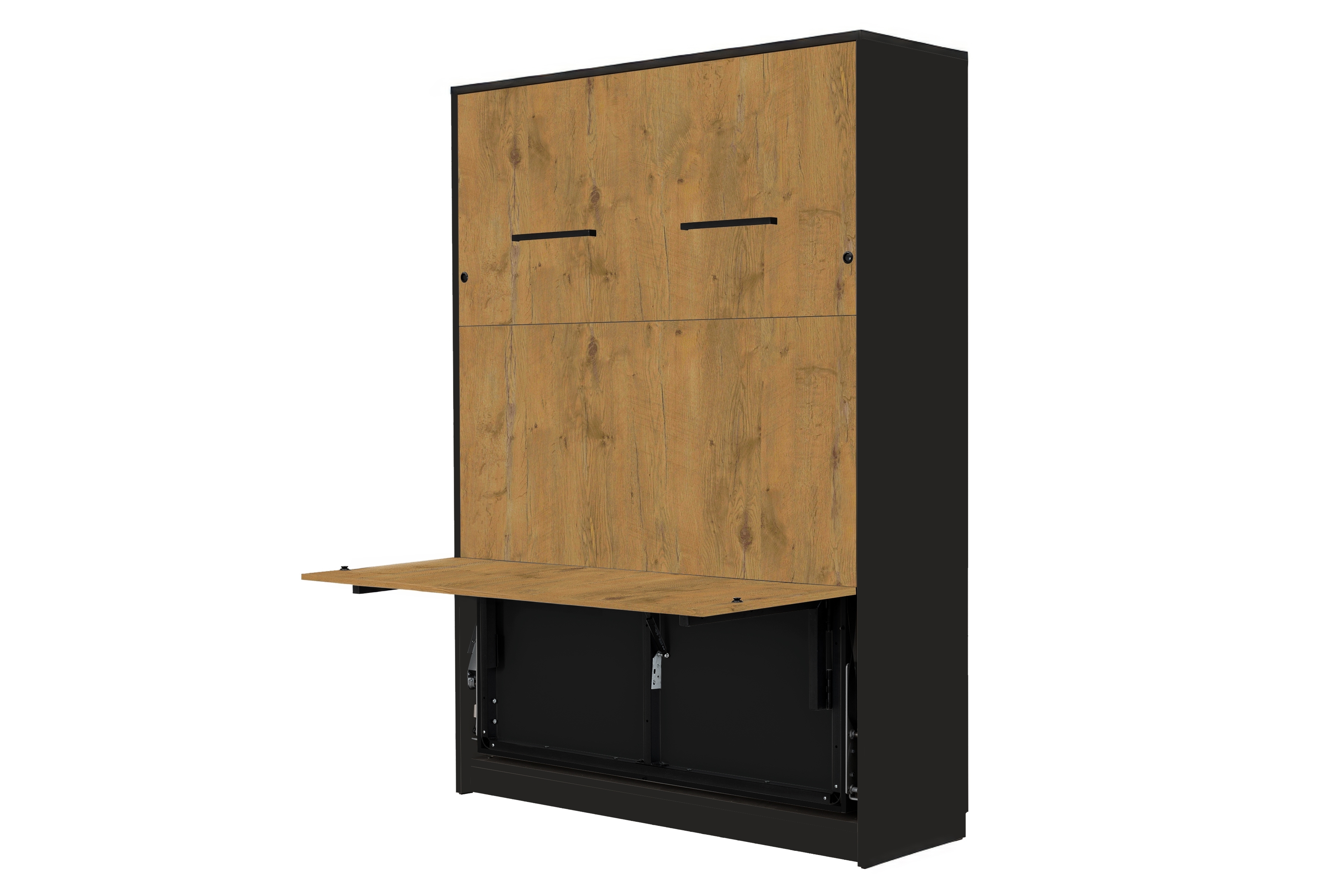 Vertikální sklápěcí postel Genius 140x200 s psacím stolem - černá / dub lancelot Polkotapczan vertikální Genius 140x200 s psacím stolem - černá / dub lancelot