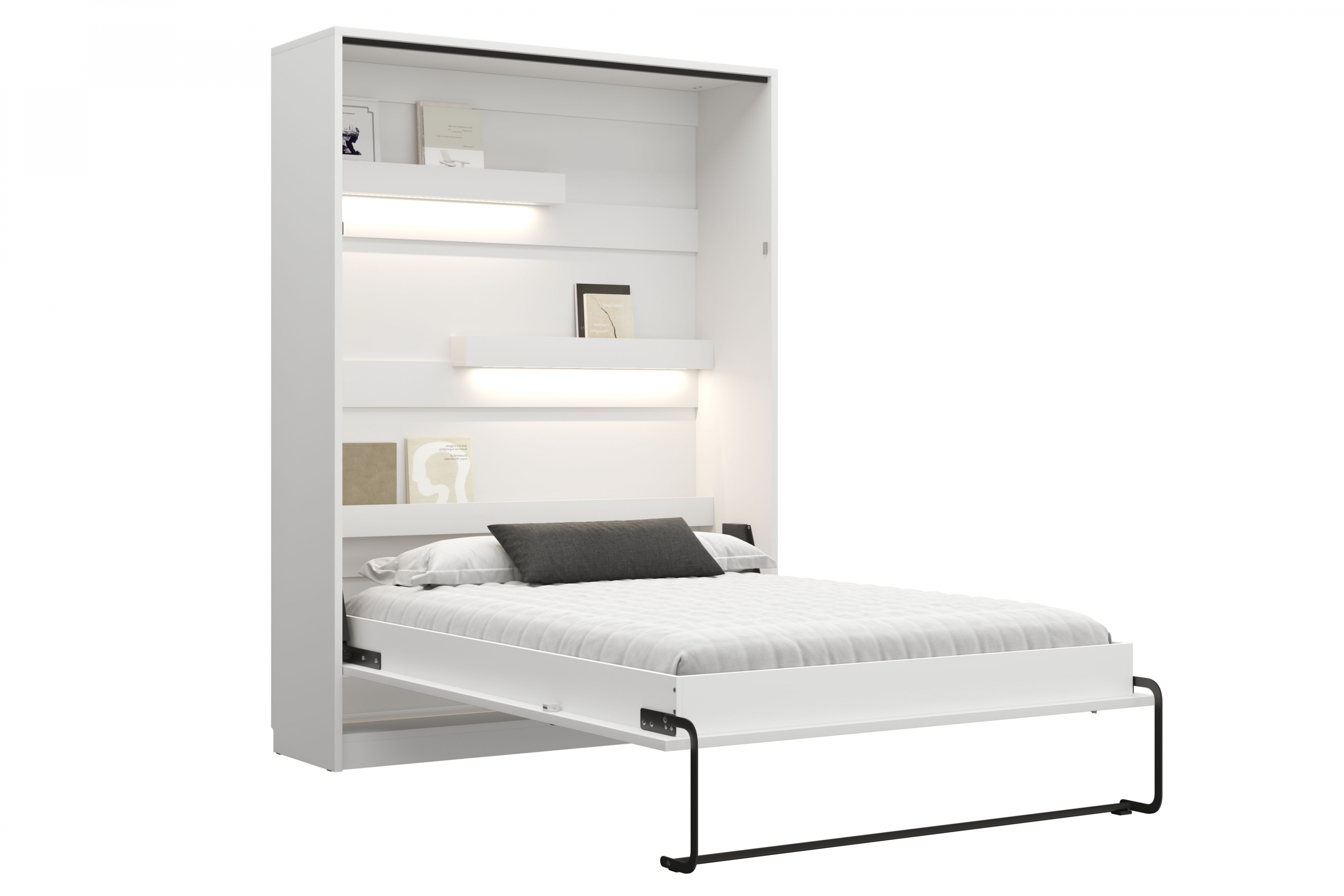 Vertikálna sklápacia posteľ Genius 140x200 s písacím stolom - biely mat Polkotapczan vertikálny Genius 140x200 s písacím stolom - biely mat