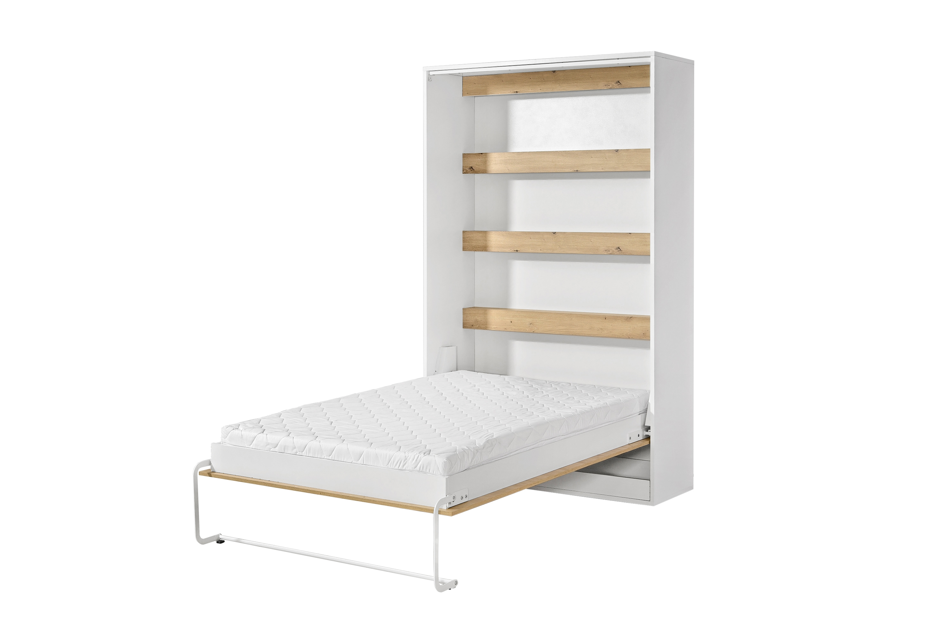 Sklápacia posteľ Lomaro V - 120x200 cm - dub artisan / biela Polkotapczan vertikálny Lomaro 120x200 - Dub artisan / Úchytka Biely