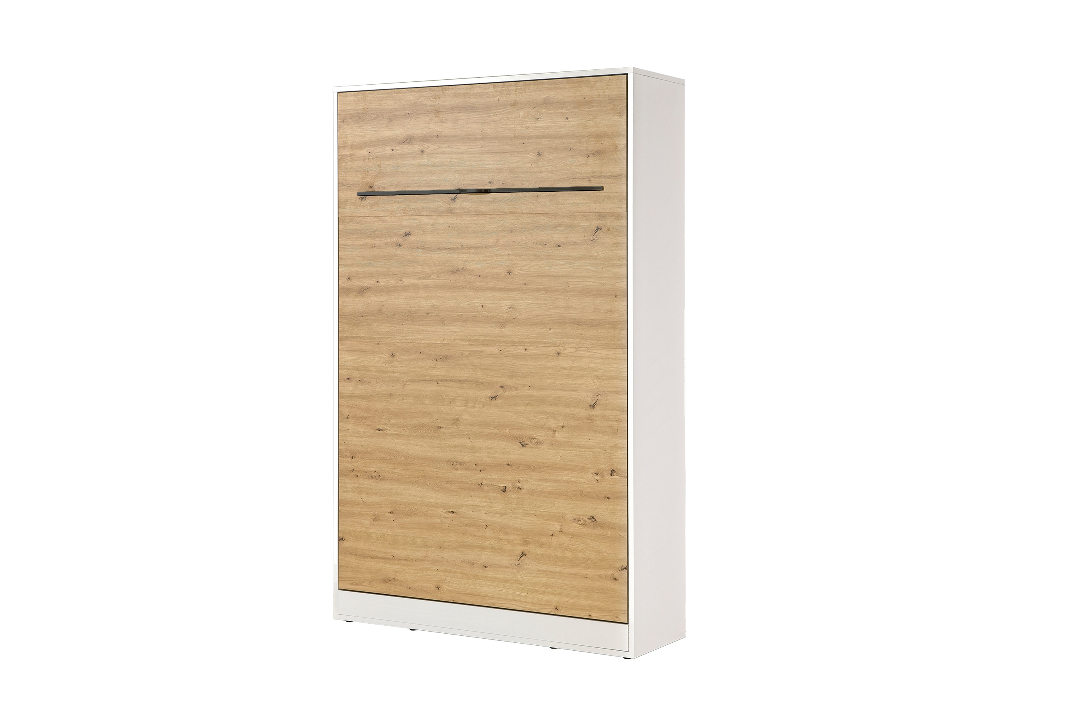 Sklápacia posteľ Lomaro V - 120x200 cm - dub artisan / biela / čierna úchytka Polkotapczan vertikálny Lomaro 120x200 - Dub artisan / Úchytka Čierny 