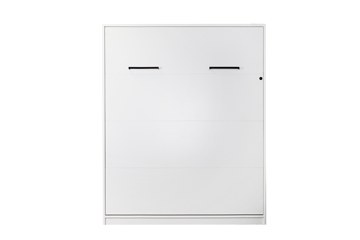 Vertikálna sklápacia posteľ Modern 160x200 cm - biely mat Sklápacia posteľ s plynovým piestom