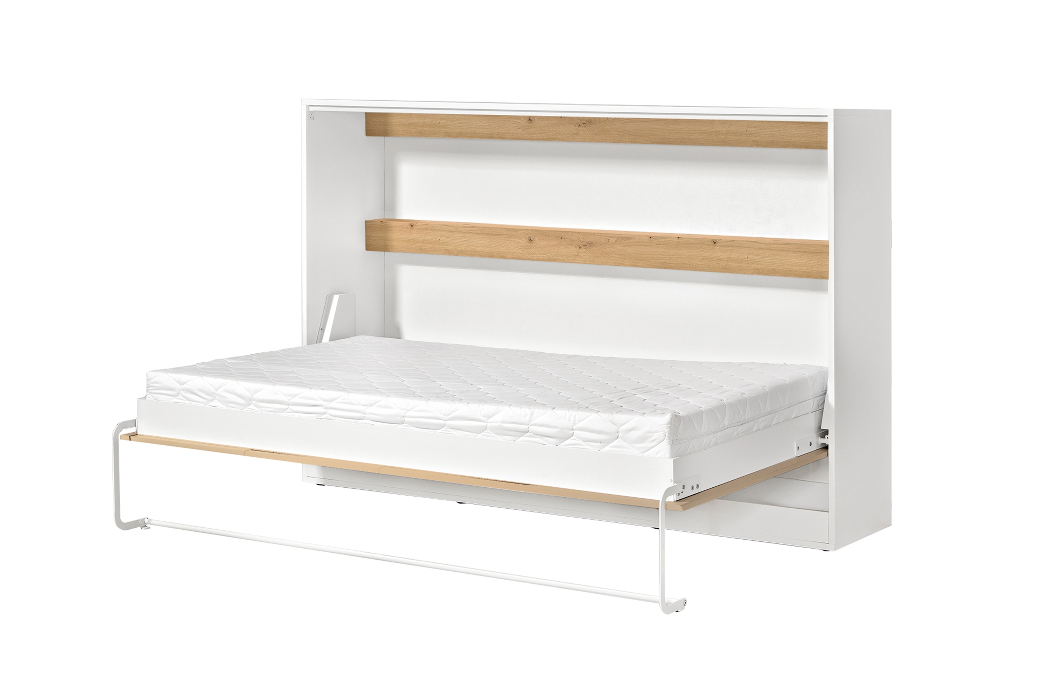 Sklápacia posteľ Lomaro H - 120x200 cm - dub artisan / biela / čierna úchytka Polkotapczan horizontálny Lomaro 120x200 - Dub artisan / Úchytka Čierny 