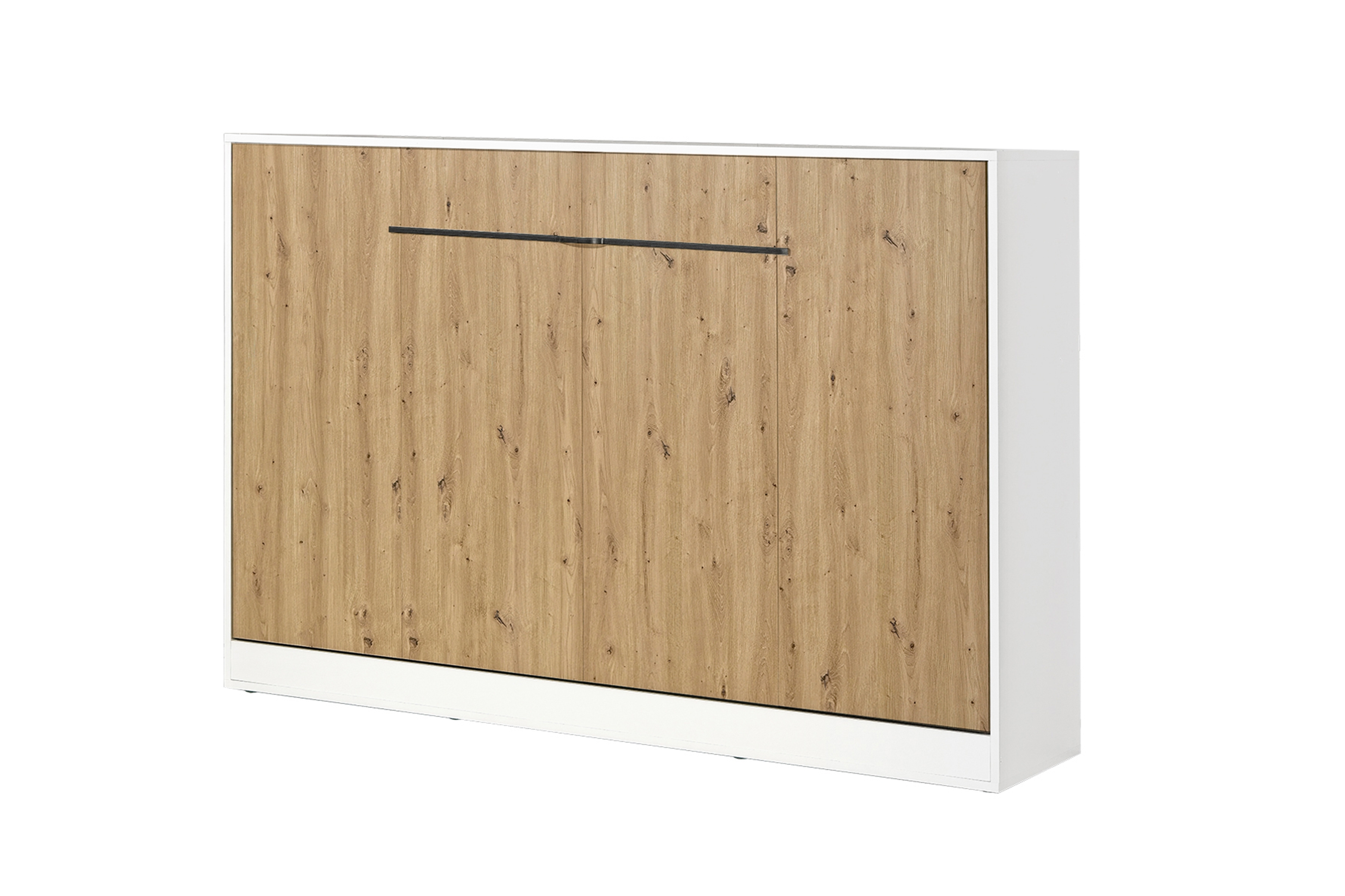 Sklápacia posteľ Lomaro H - 120x200 cm - dub artisan / biela / čierna úchytka Polkotapczan horizontálny Lomaro 120x200 - Dub artisan / Úchytka Čierny 