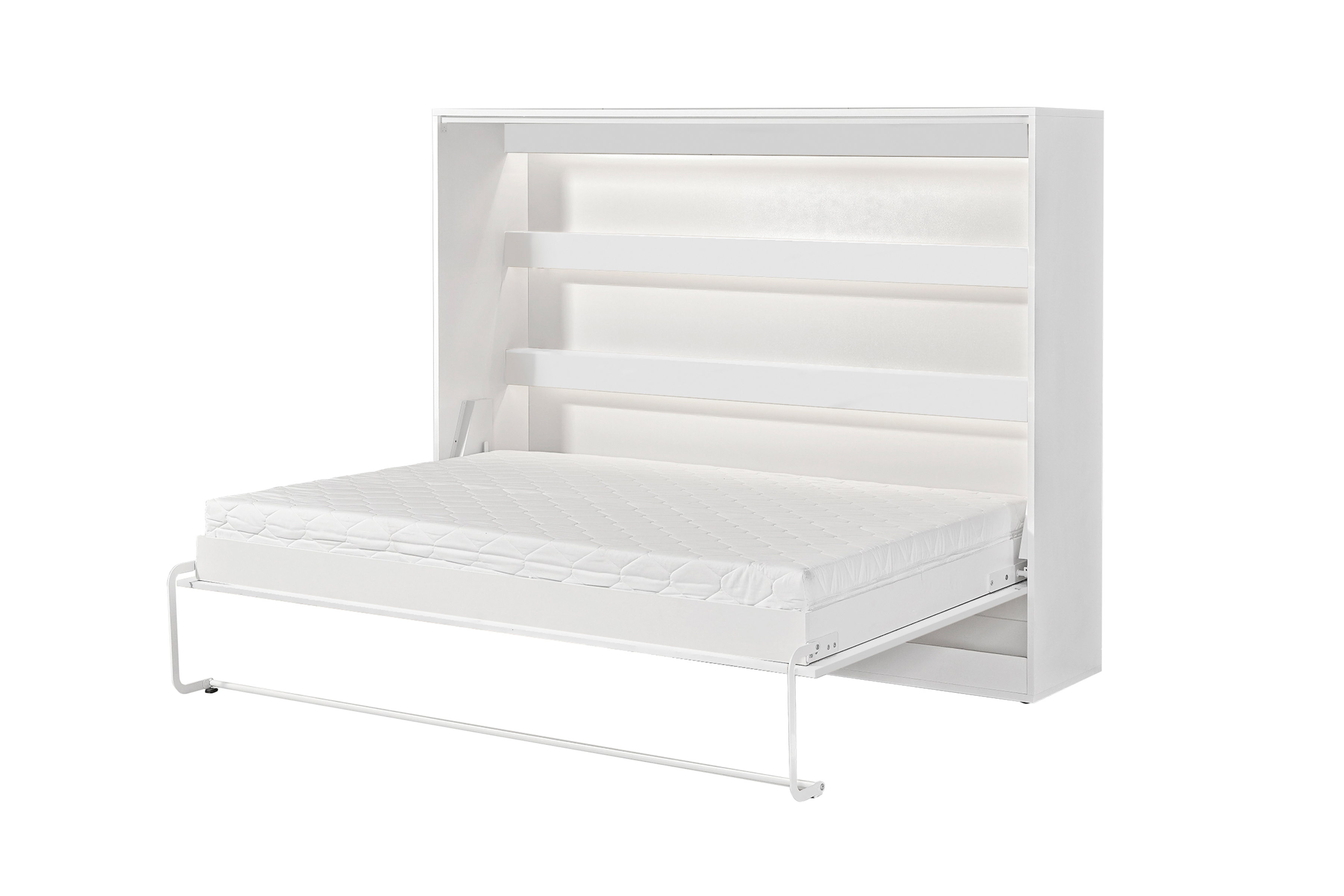 Sklápacia posteľ Lomaro H - 140x200 cm - biela / čierna úchytka Polkotapczan horizontálny Lomaro 140x200 - Biely / Úchytka Čierny 