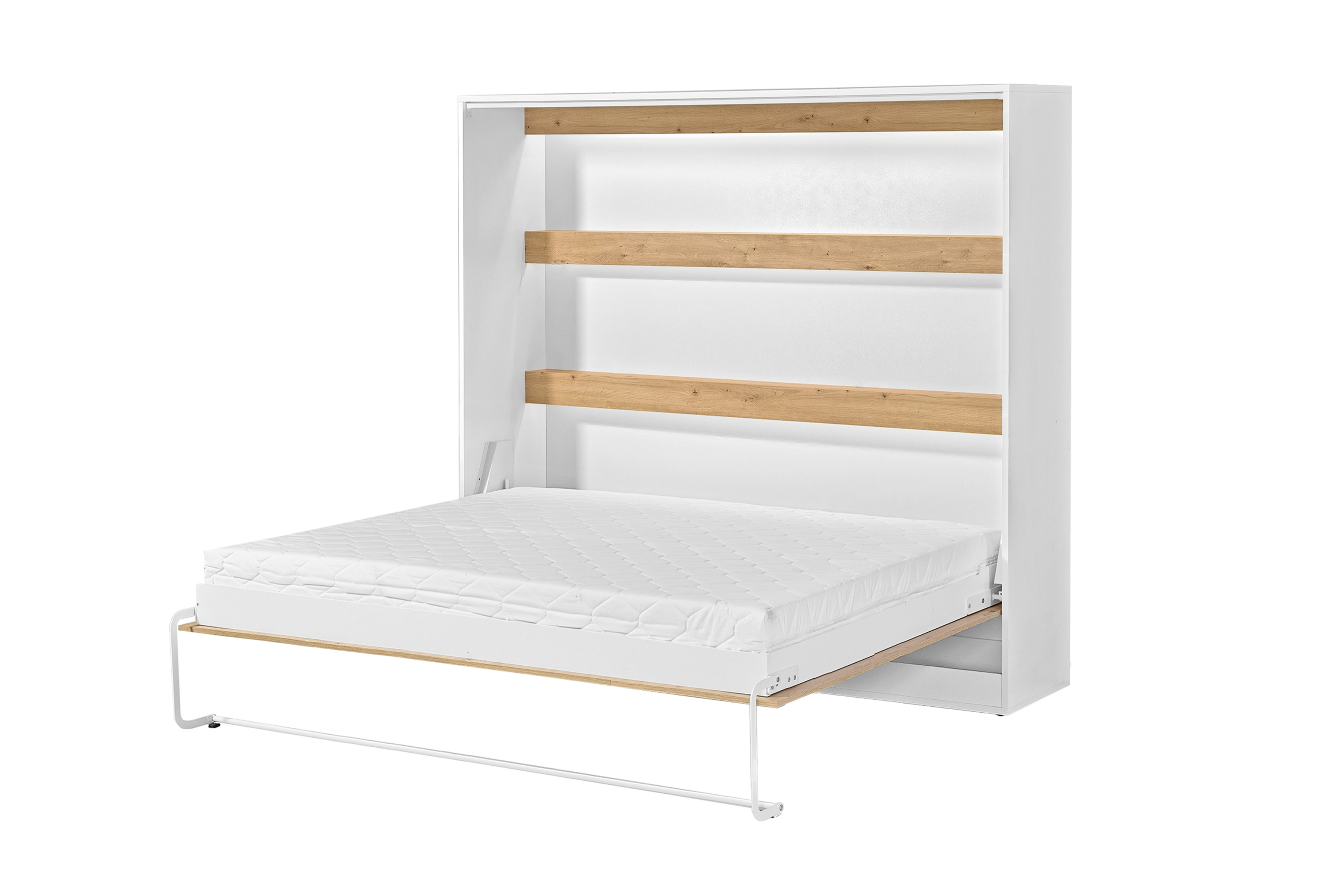 Sklápacia posteľ Lomaro H - 160x200 cm - dub artisan / biela / čierna úchytka Polkotapczan horizontálny Lomaro 160x200 - Dub artisan / Úchytka Čierny 