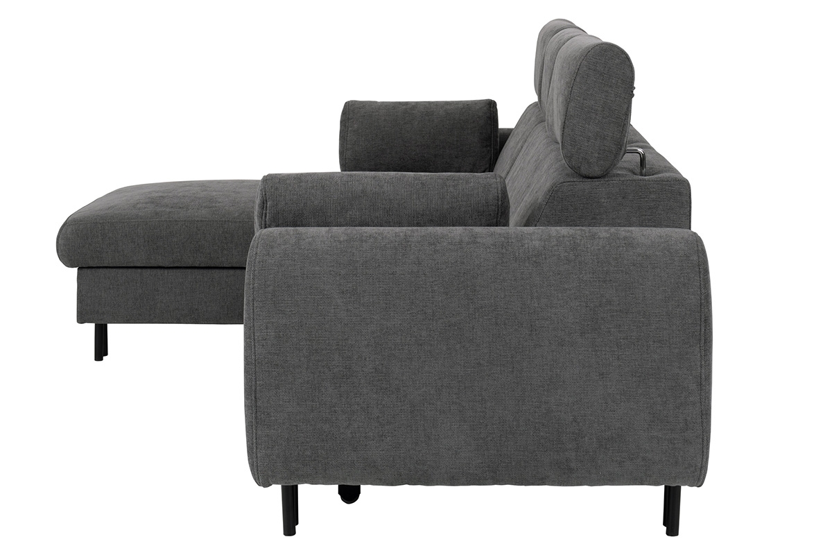 Rozkládací rohová sedací souprava Porto na kovových nožkách Rohová sedací souprava s funkcí spaní Porto na kovové podstavě - nastavitelné oparcie