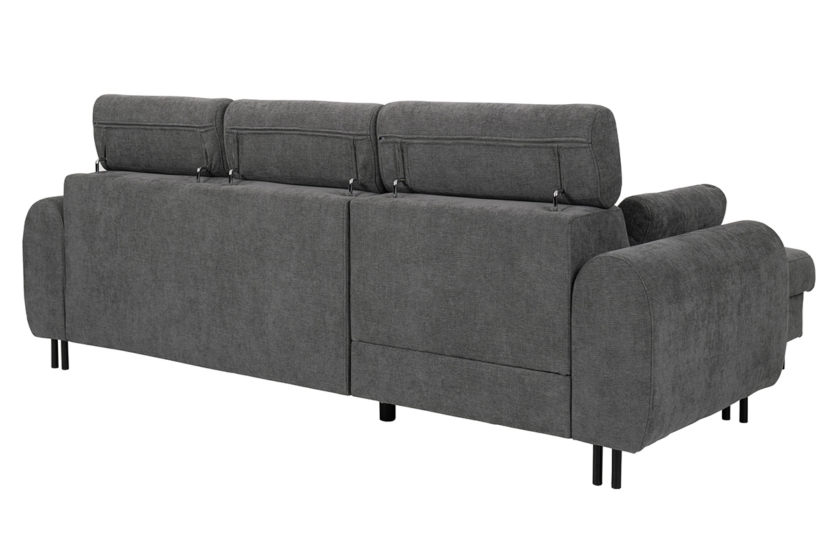 Rozkládací rohová sedací souprava Porto na kovových nožkách Rohová sedací souprava s funkcí spaní Porto na kovové podstavě - tyl z podniesionym oparciem