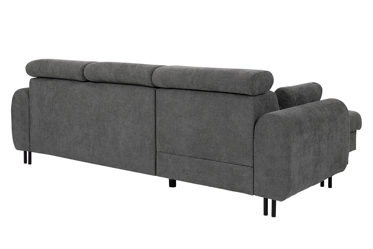 Rozkládací rohová sedací souprava Porto na kovových nožkách Rohová sedací souprava s funkcí spaní Porto na kovové podstavě  - tyl