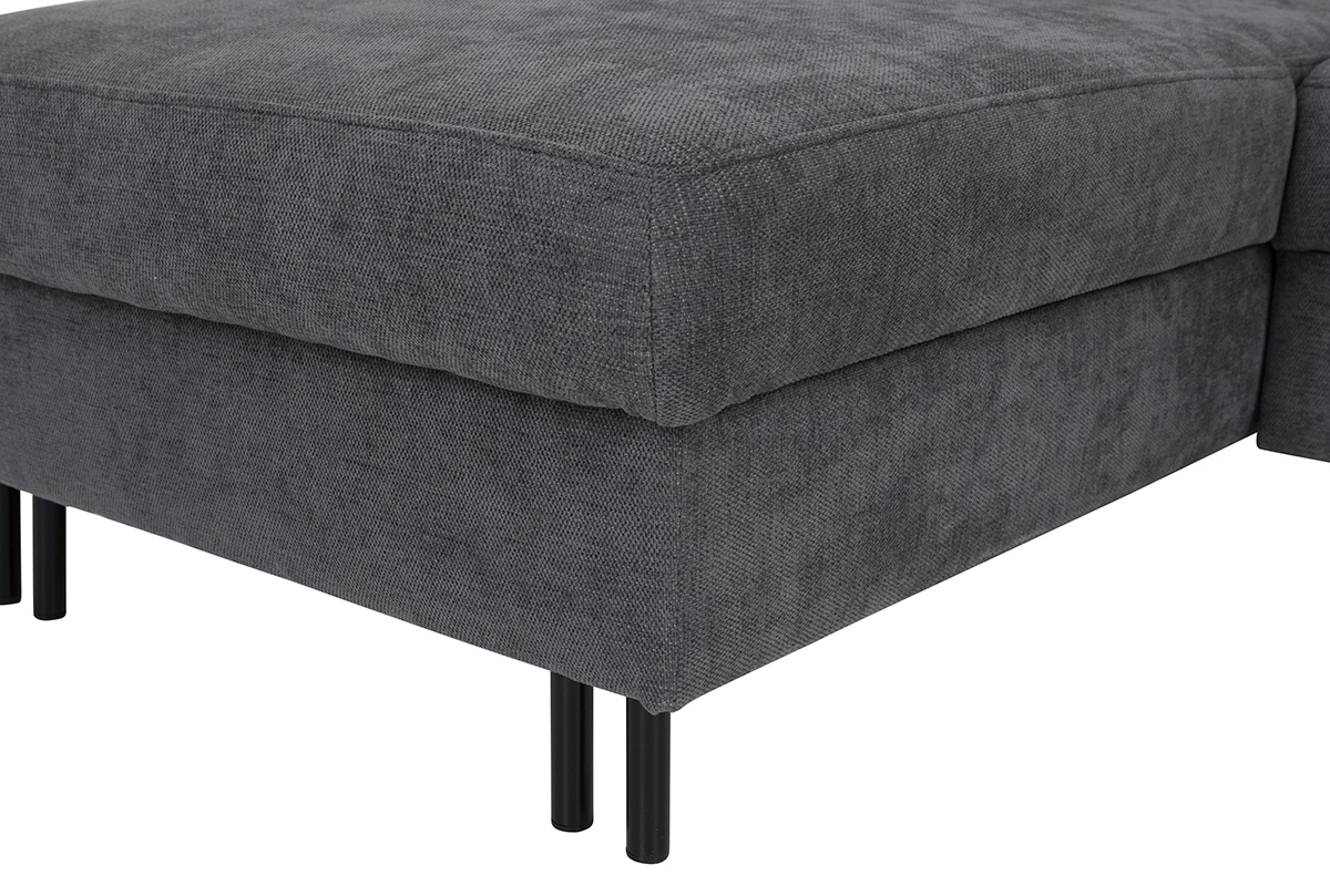 Rozkládací rohová sedací souprava Porto na kovových nožkách Rohová sedací souprava s funkcí spaní Porto na kovové podstavě - černé ocelové Nohy