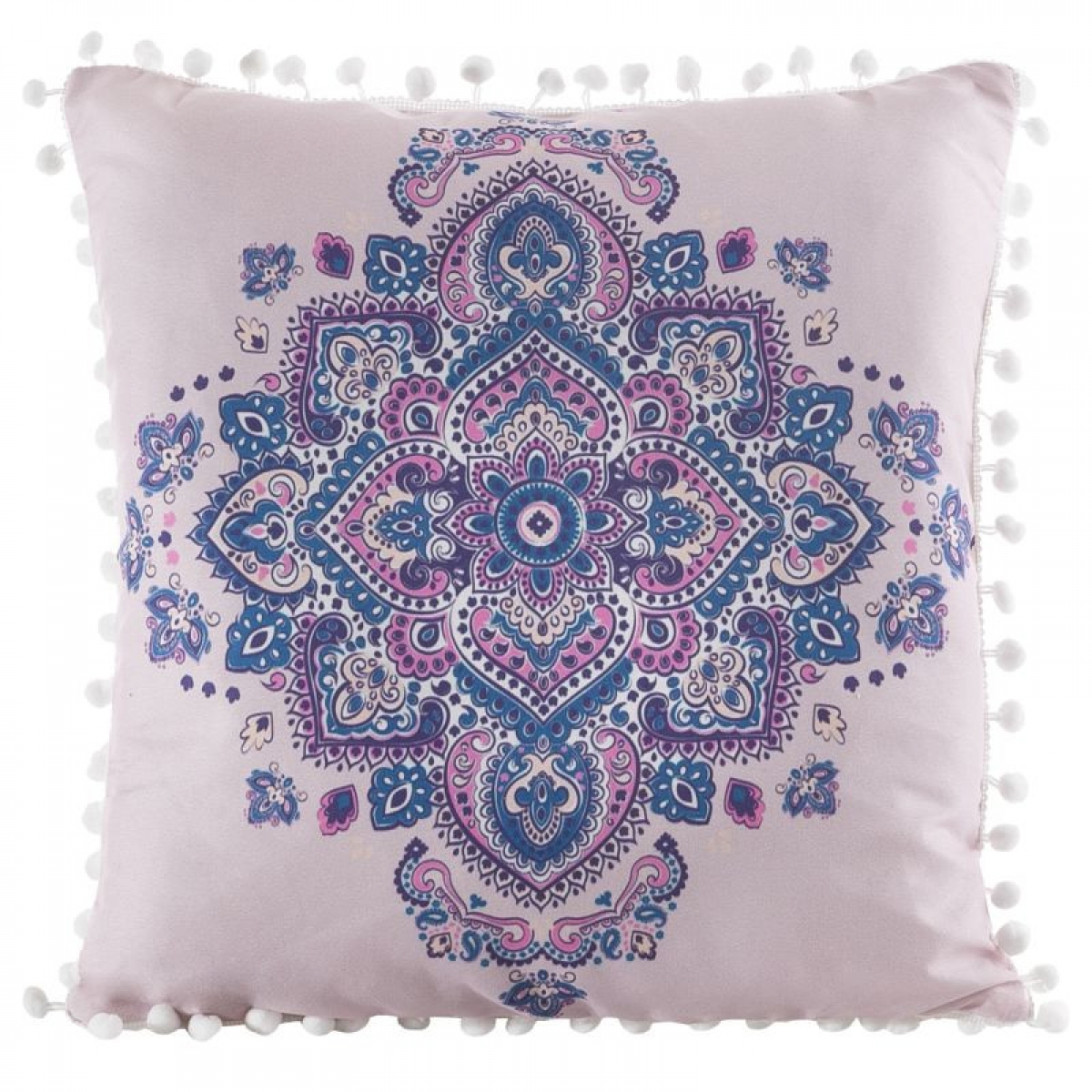 Dekorativní povlak na polštář Astec s ornamentem 40x40 cm - růžová / modrá Dekorativní povlak na polštář s barevným ornamentem