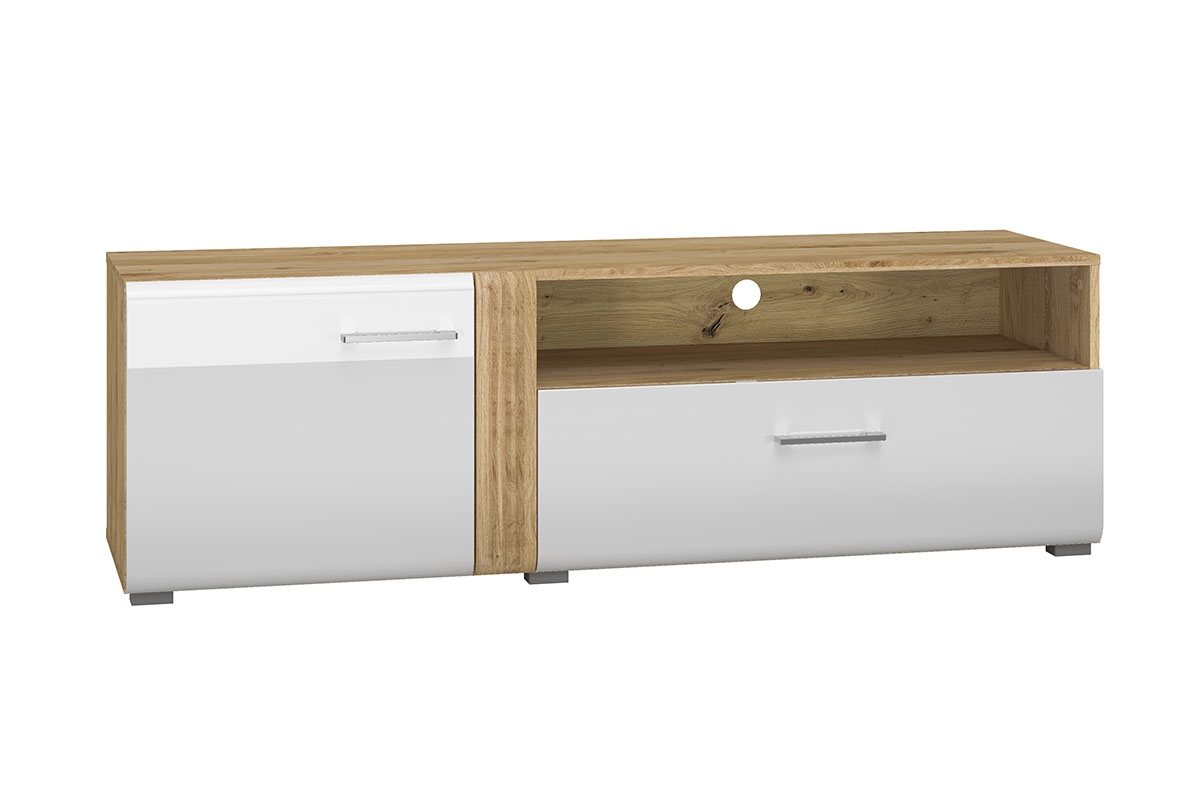 TV skříňka Adagio 07 jednodveřová se zásuvkou - dub castello / bílý lesk mala Skříňka rtv