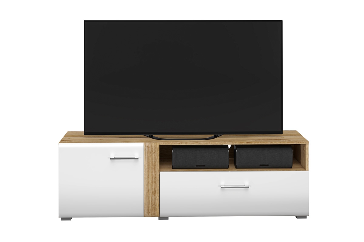 TV skříňka Adagio 07 jednodveřová se zásuvkou - dub castello / bílý lesk Komoda pod tv