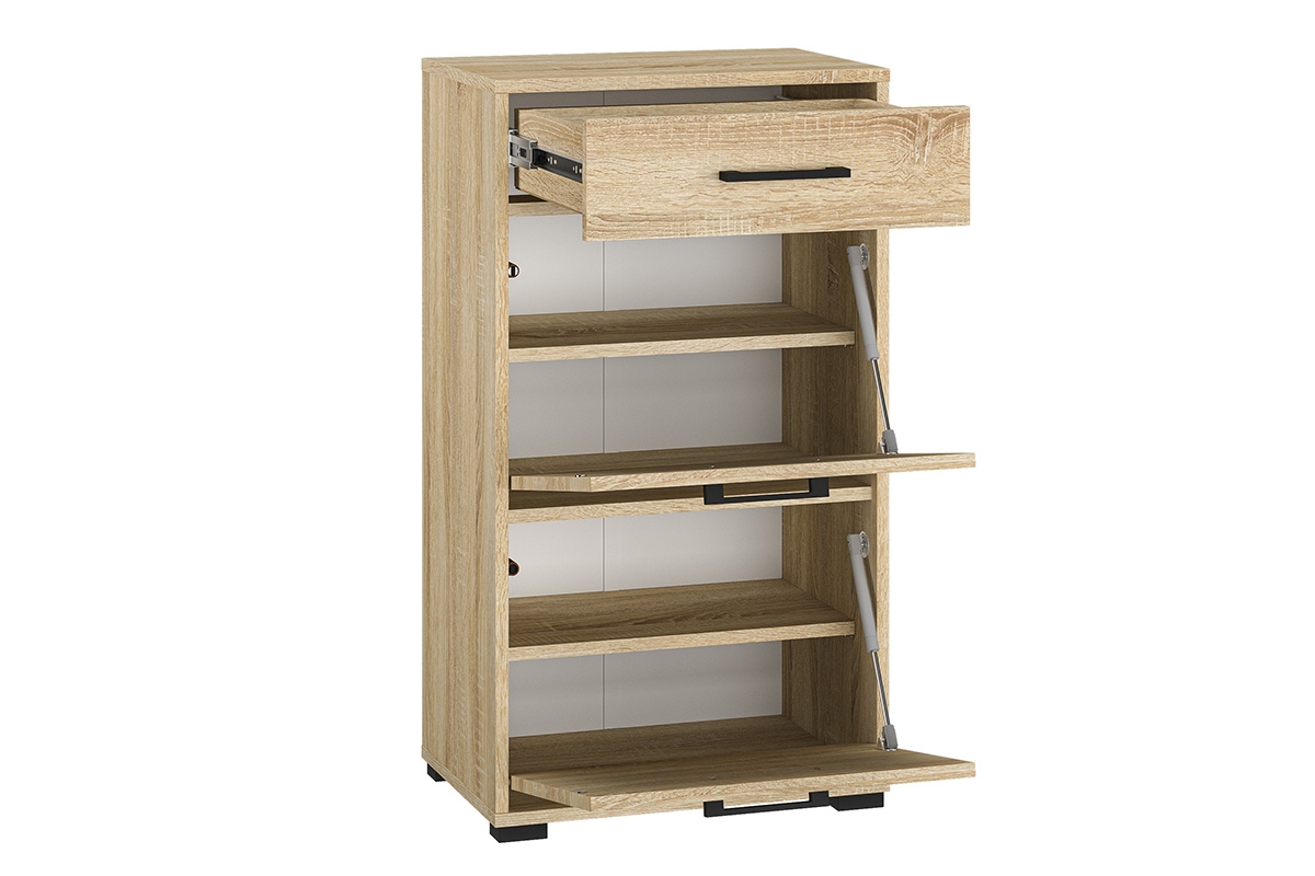 Botník Migoz 50 cm s výklopnými dvířky a zásuvkou - dub sonoma světlý pojmemna Skříňka na boty pro předsíně