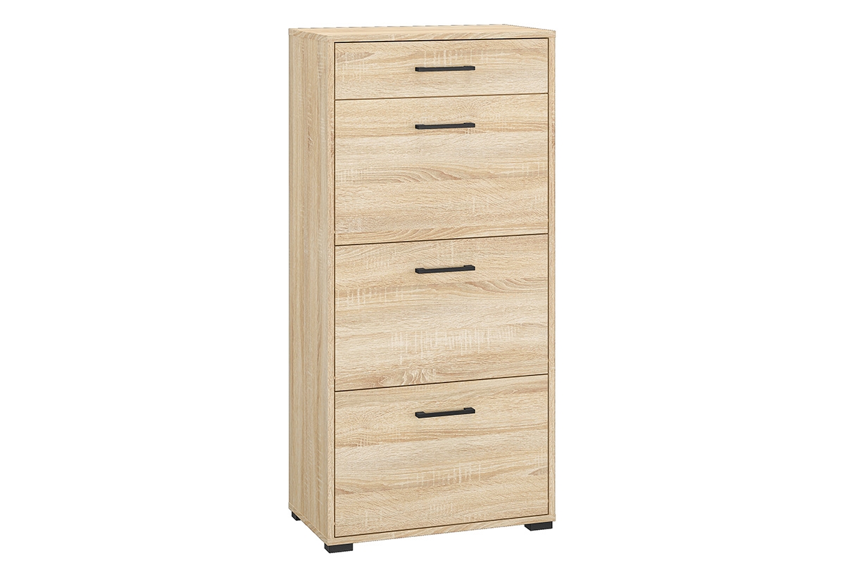 Botník Migoz 60 cm s výklopnými dvířky a zásuvkou - dub sonoma světlý Skříňka na boty