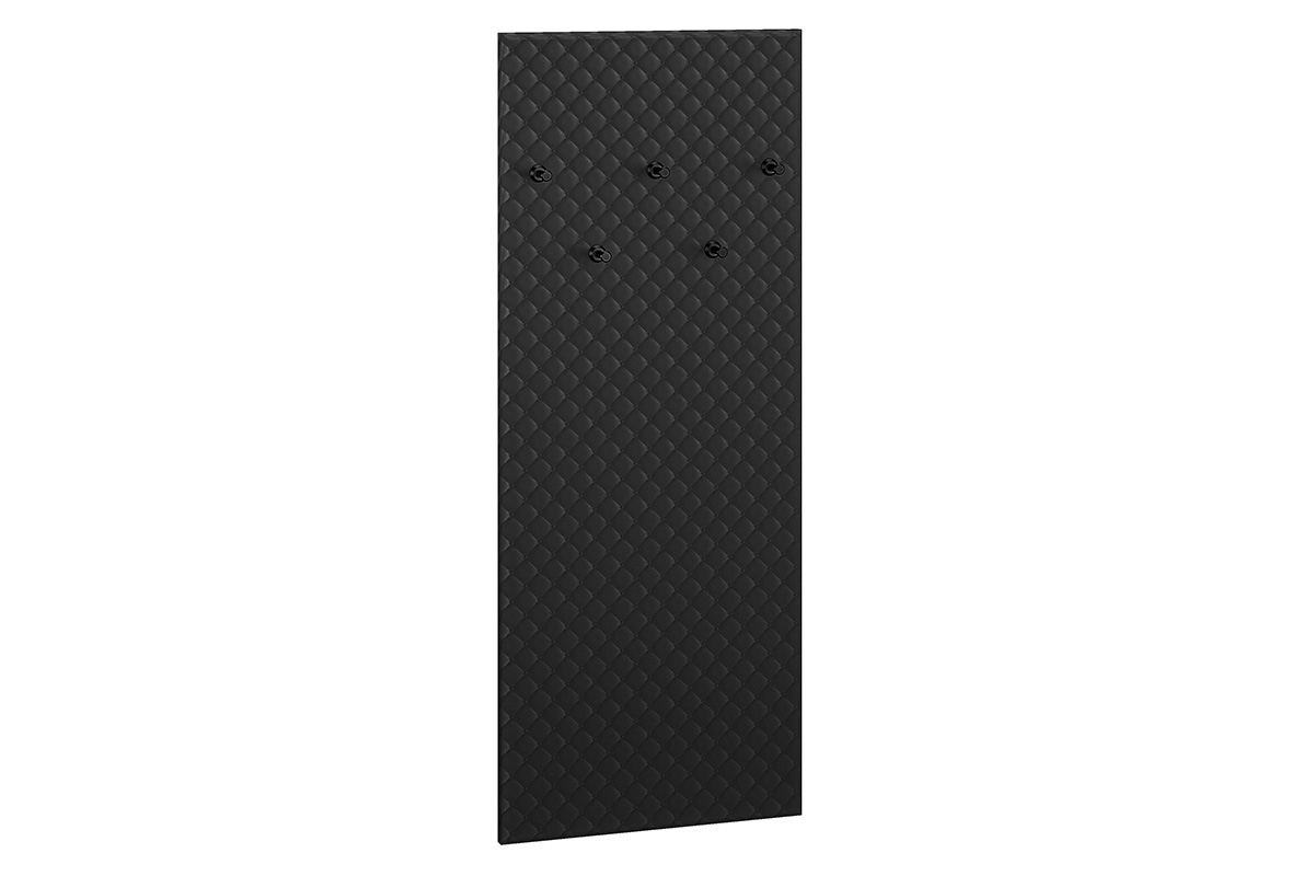 Čalouněný věšák Migoz 50 cm pro předsíň - černá Černý čalouněná Věšák