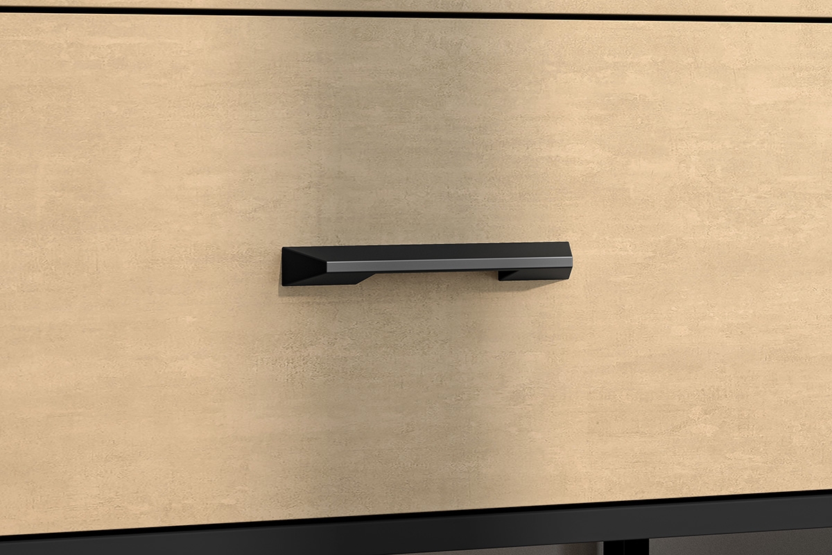 Regál Kawana 04 so zásuvkou 80 cm na kovových nohách - čierny / craft zlaté / oceľ premium Regál z szuflada Colt 04 na kovových nohách 80 cm - Čierny / craft zlaté / oceľ premium - Čierny Úchytka