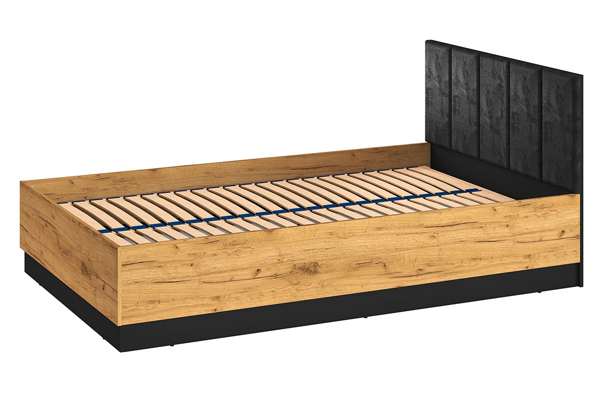 Postel Kawana pro mládež 120x200 s rámem - černá / dub craft Postel pro mládež 120x200 ze stelazem Colt 09 - Černý / craft Podstavec